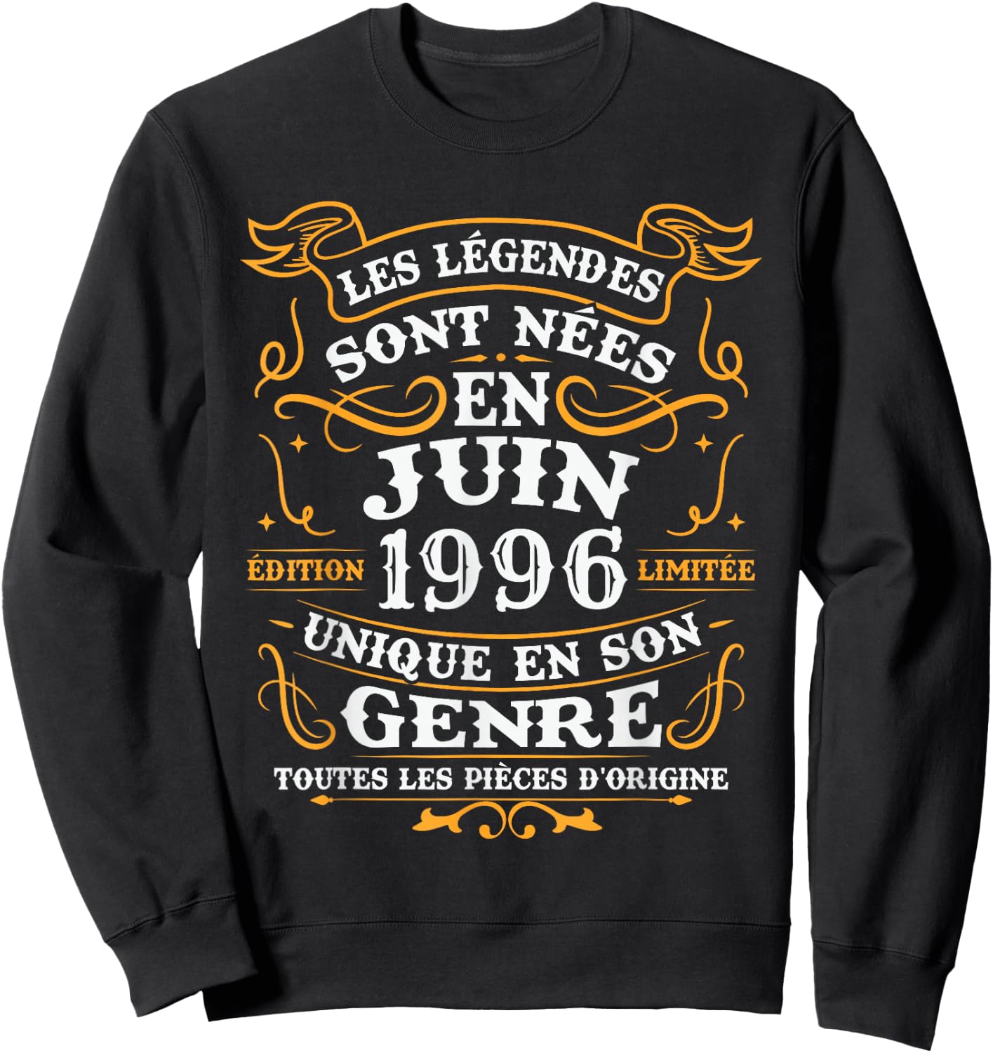 Vintage Cadeau d'anniversaire 30 Ans Nés en Juin 1996 Sweatshirt - Sweatshirt | Black