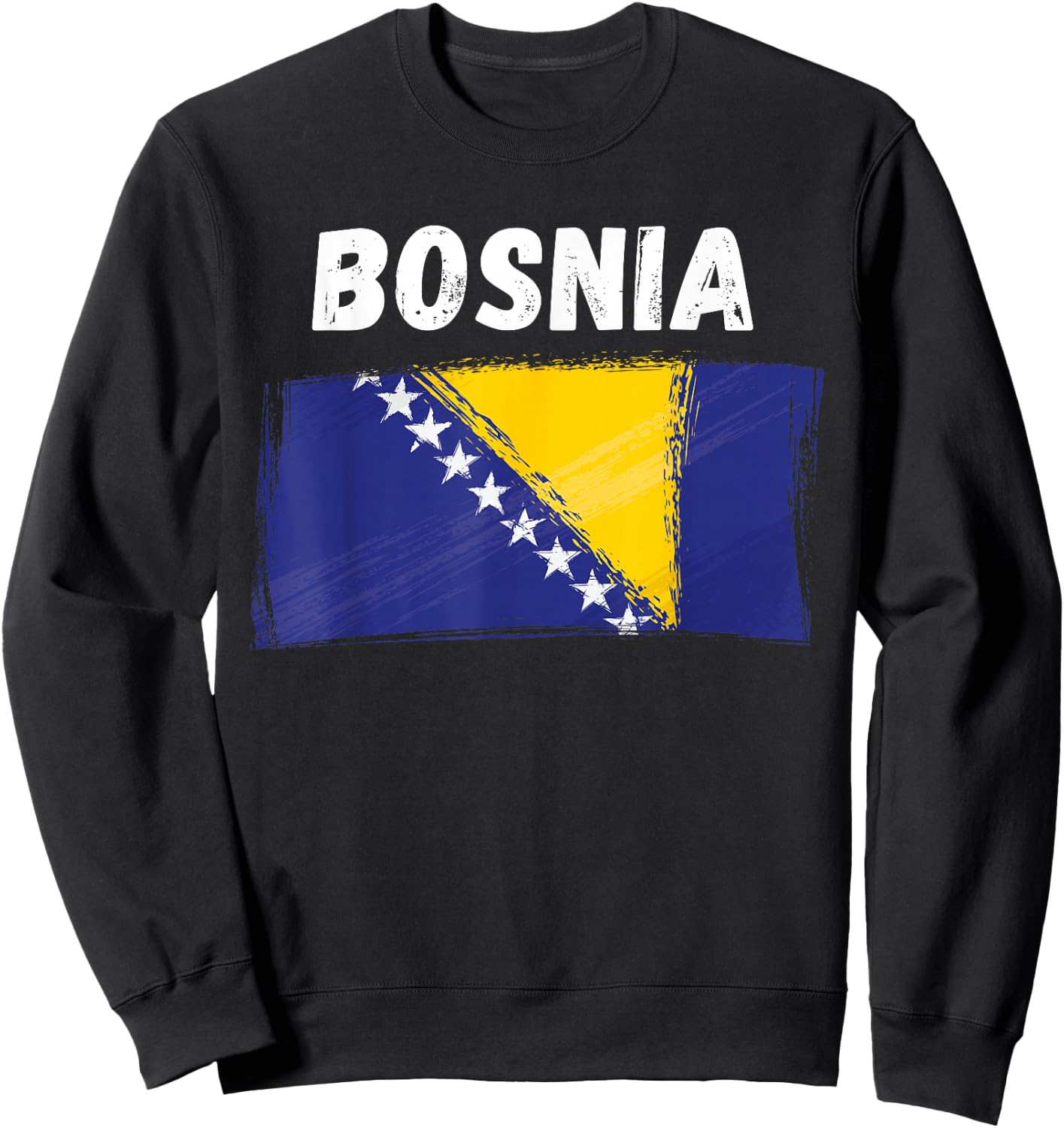 Bosnien Flagge Urlaub Vintage Grunge Bosnische Flagge Sweatshirt - Sweatshirt | Black