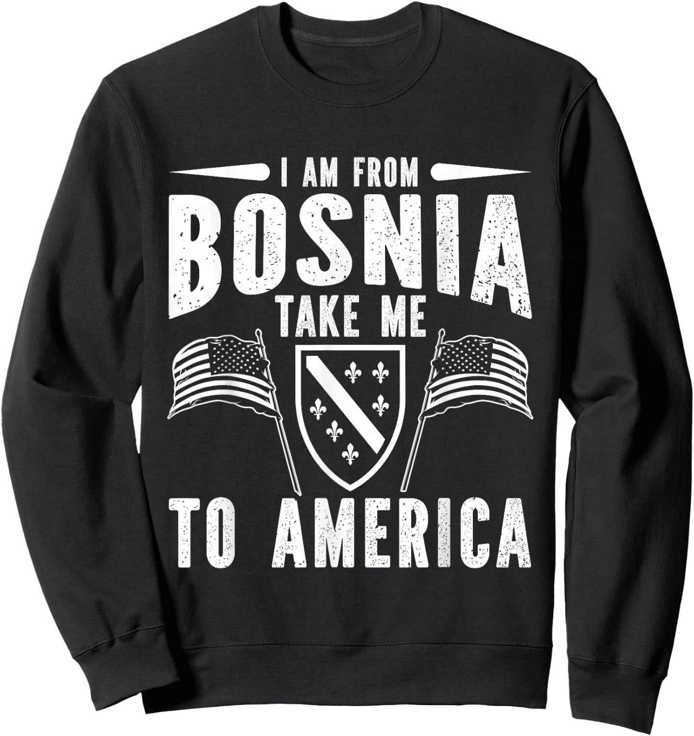 I am from Bosnia take me to America - Bosnien Herzegowina Sweatshirt - Sweatshirt | Black
