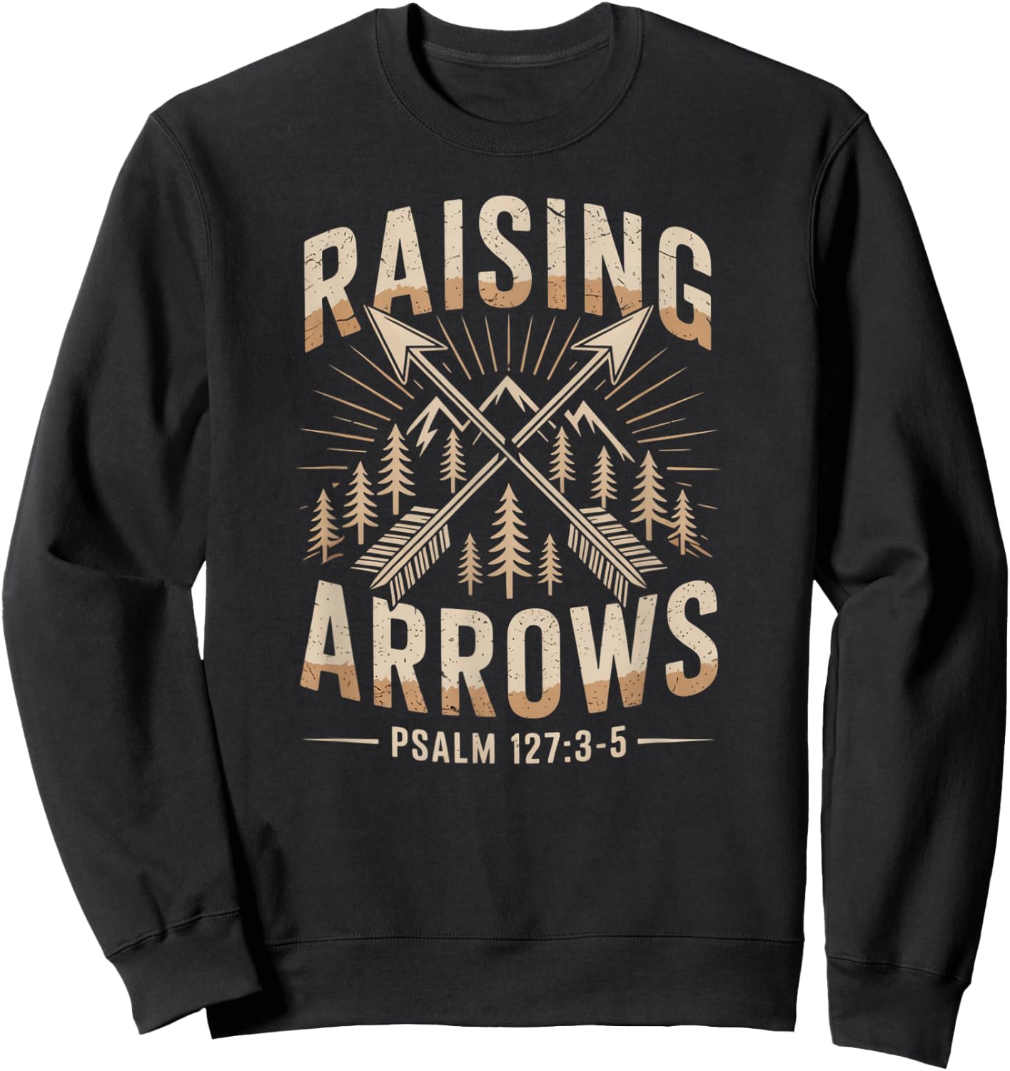 Christian Raising Arrows Bible Quotes Vintage Sweatshirt - Sweatshirt | Black