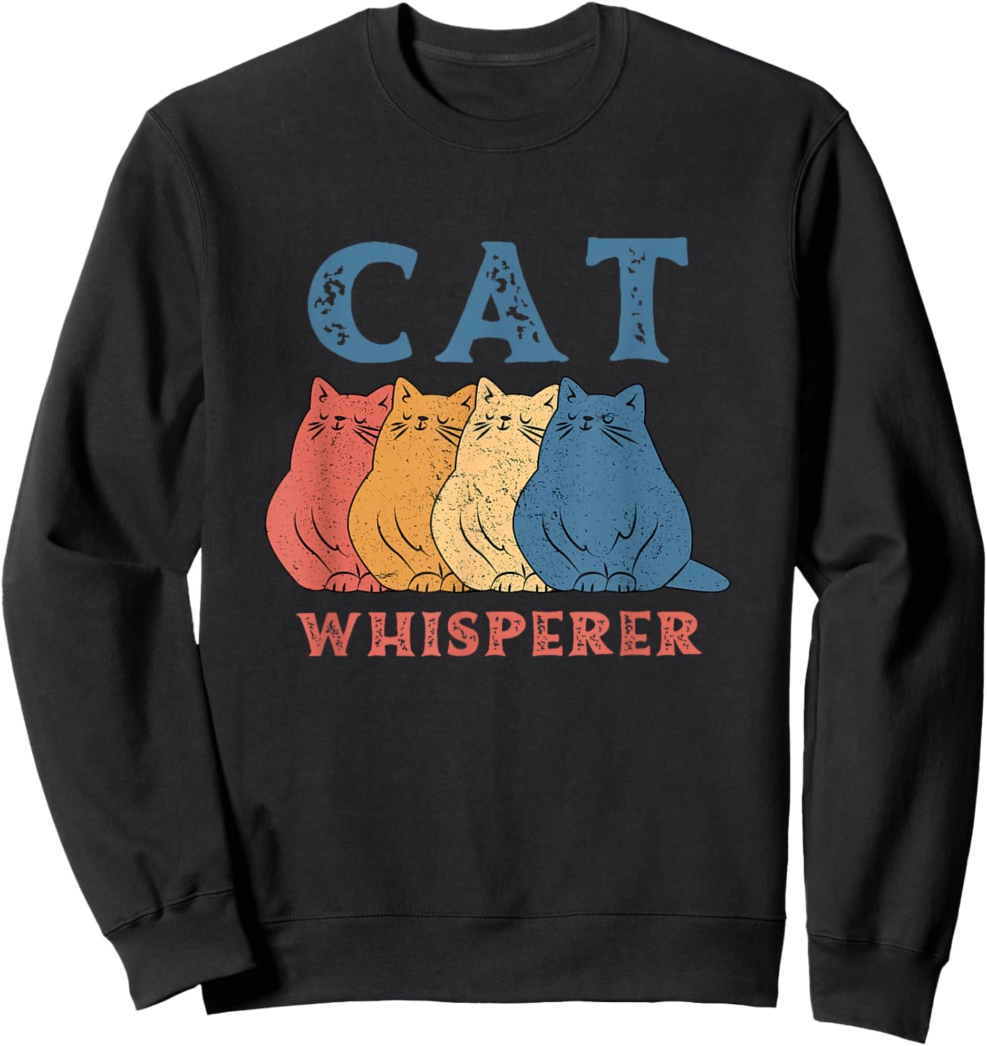 Cat Whisperer Men Women Girls Kids Sweatshirt - Sweatshirt | Black