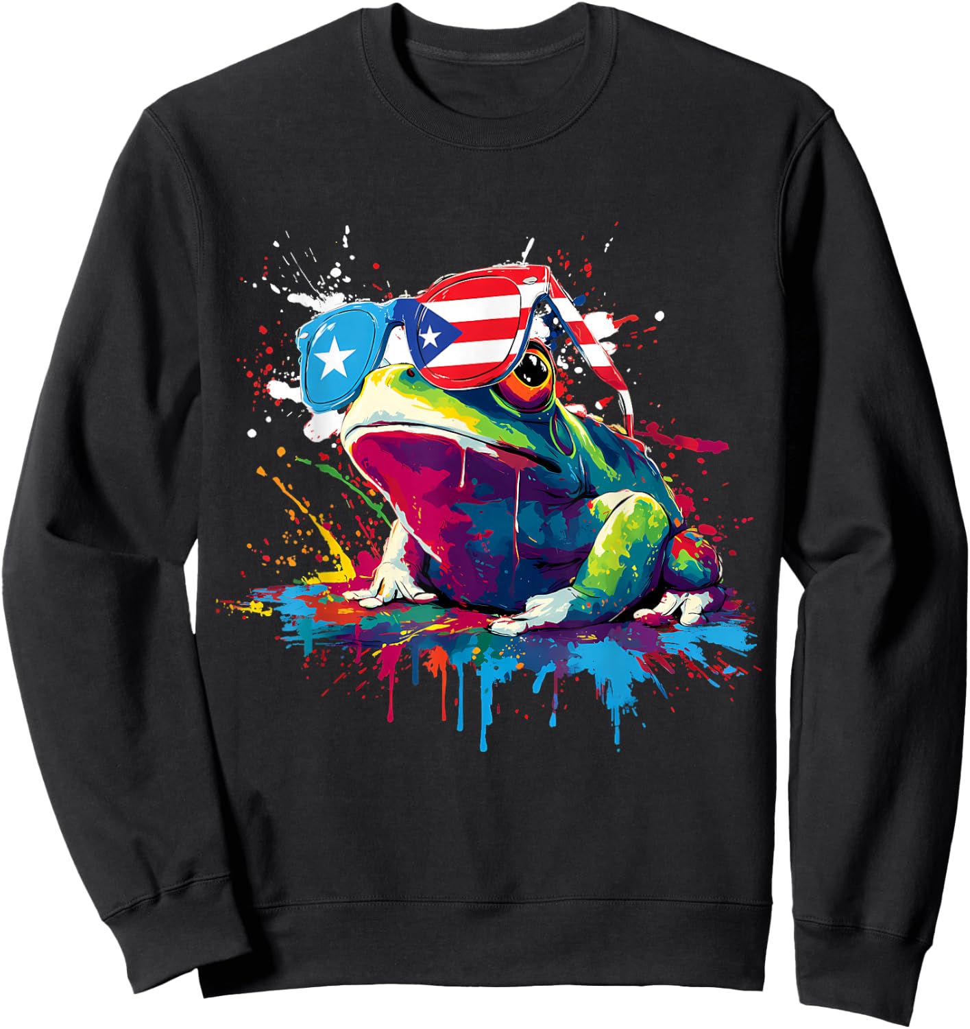 Coqui Frog Puerto Rico Flag Puerto Rican Taino Boricua Sweatshirt - Sweatshirt | Black
