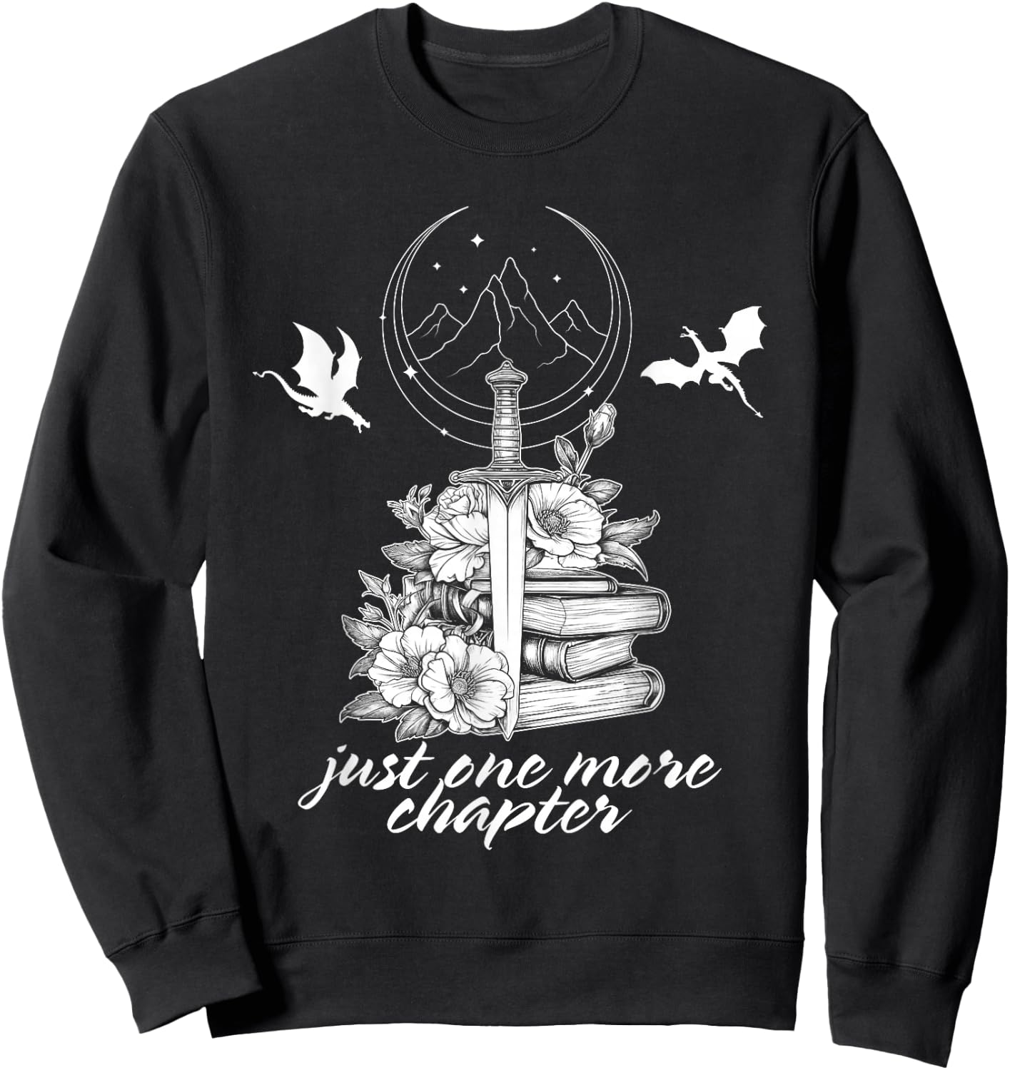 "Nur noch ein Kapitelbuch Dragon Romantasy Reader Bookish , black Sweatshirt - Sweatshirt | Black