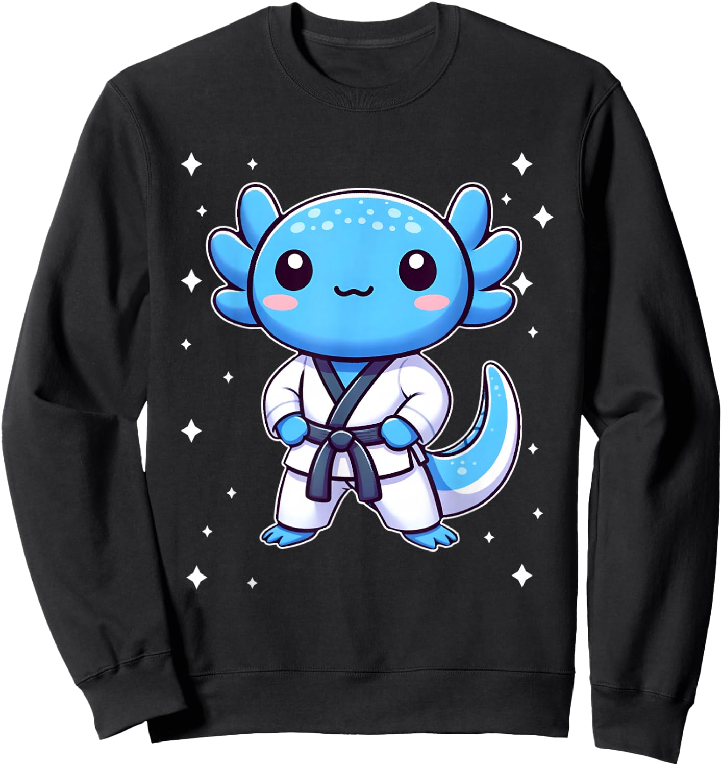 Cute kawaii karate axolotl Martial Arts Sweatshirt - Sweatshirt | Black