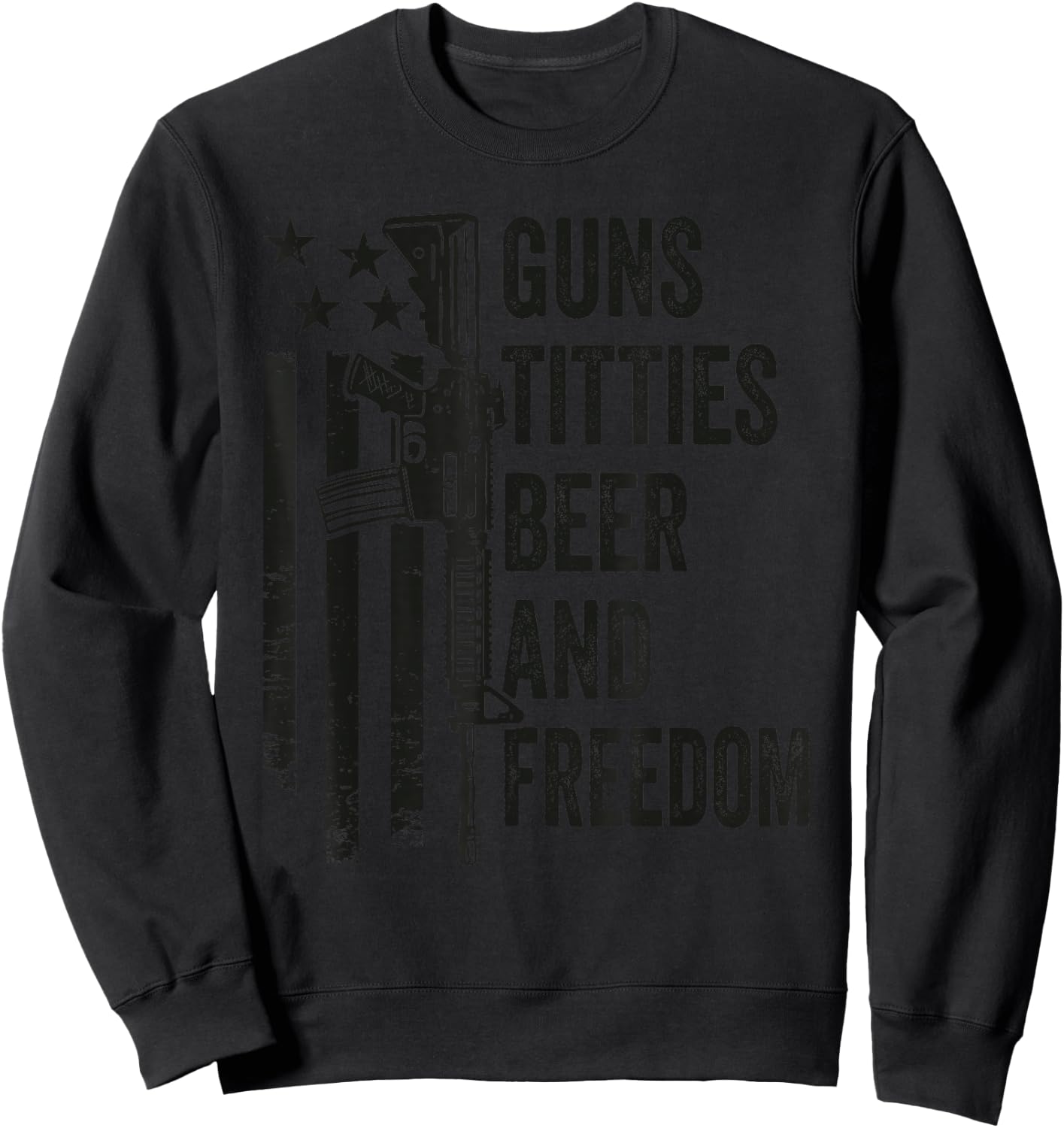 Guns Titties Beer & Freedom - Camo Guns Drinking USA Sweatshirt - Sweatshirt | Black