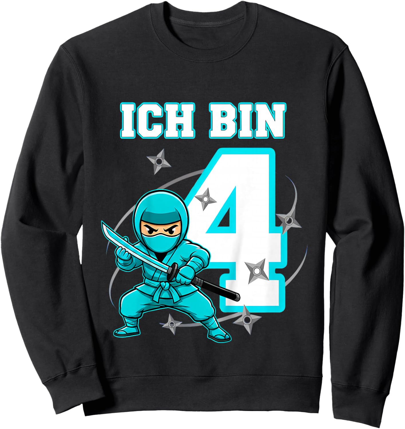 Ich Bin 4 Ninja Geburtstag 4 Jahre Junge Karate Sweatshirt - Sweatshirt | Black