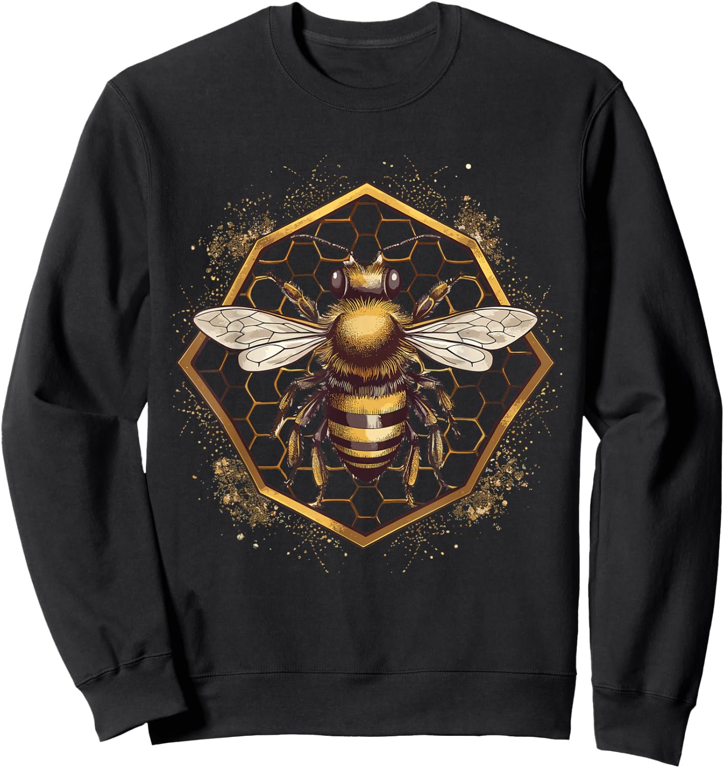 Beekeeper Honey Bees, Bumblebee Honeycomb Beekeeping Sweatshirt - Sweatshirt | Black
