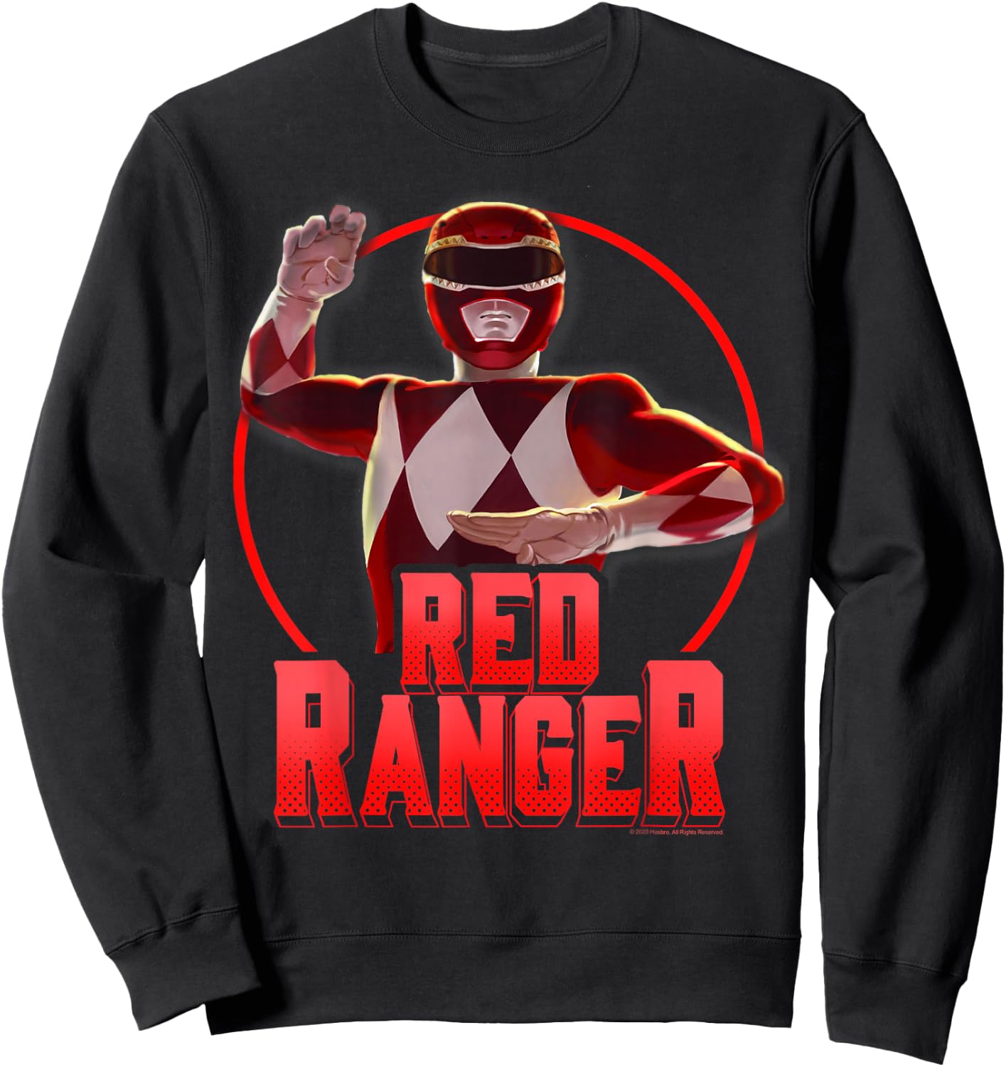 Power Rangers Red Ranger Karate Action Circle Portrait Sweatshirt - Sweatshirt | Black