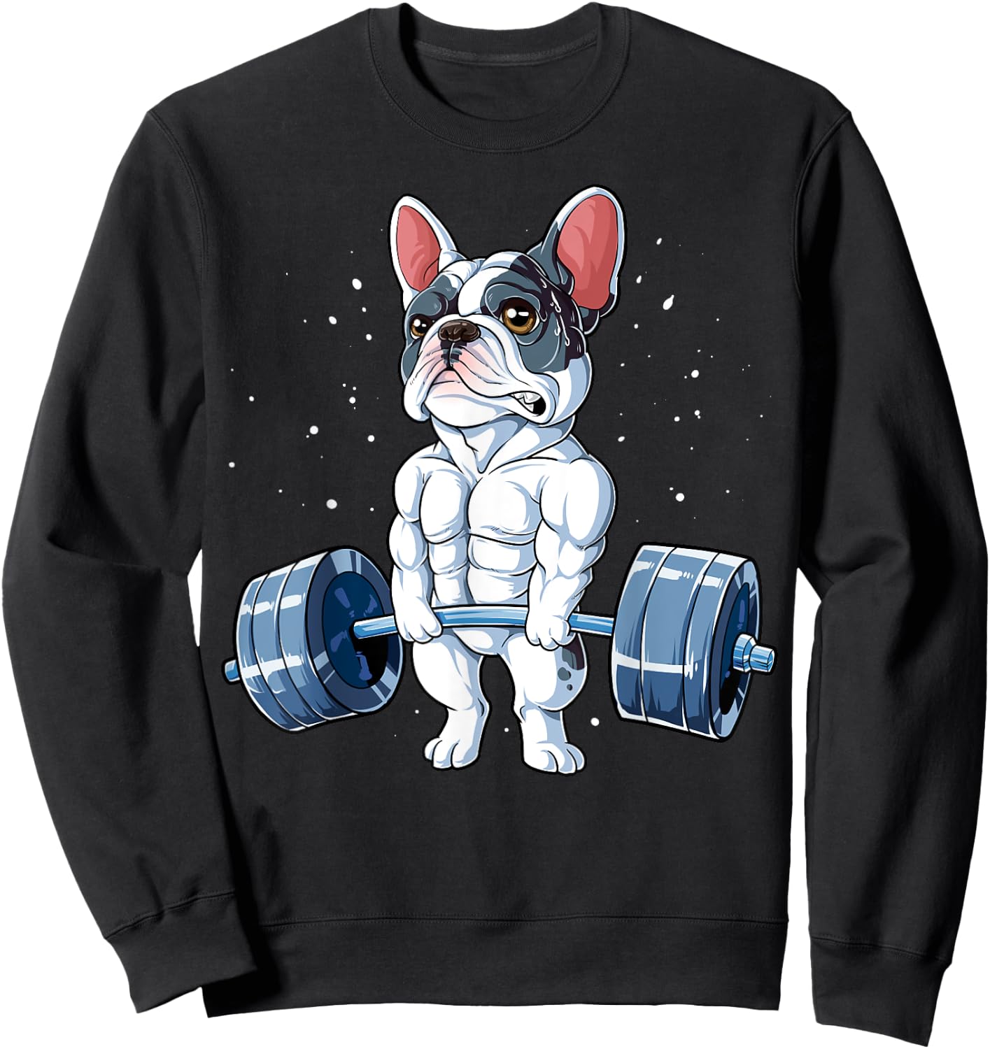 French Bulldog Weightlifting Funny Deadlift Men Fitness Gym Sweatshirt - Sweatshirt | Black