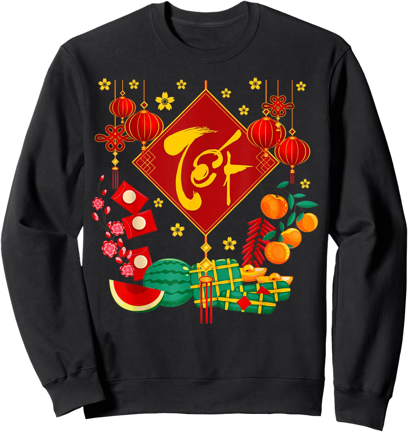 Tet Vietnamese Lunar New Year Calendar 2024 Happy New Year Sweatshirt - Sweatshirt | Black