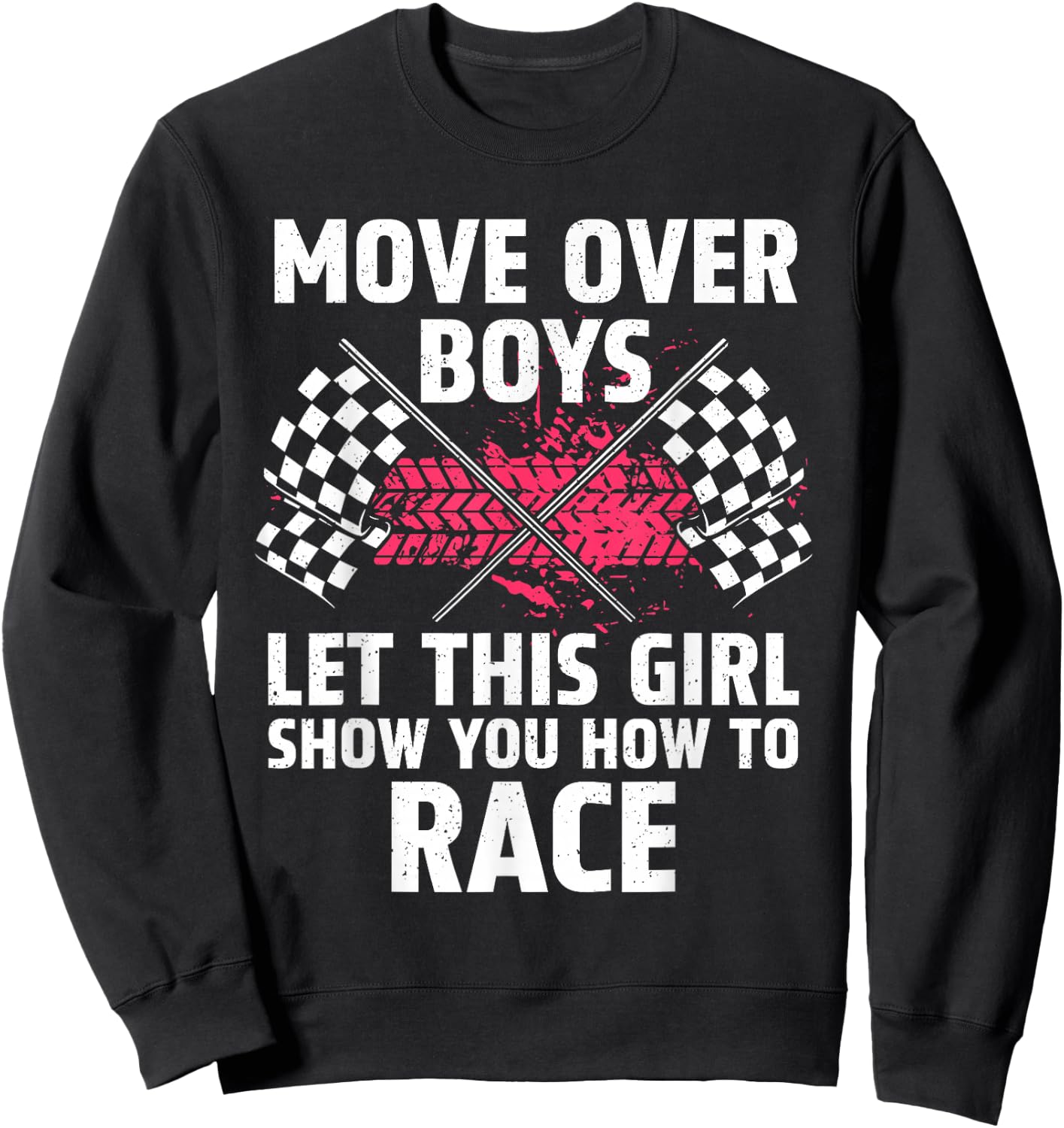 Car Racing Art Girls Race Track Race Car Driver Sweatshirt - Sweatshirt | Black