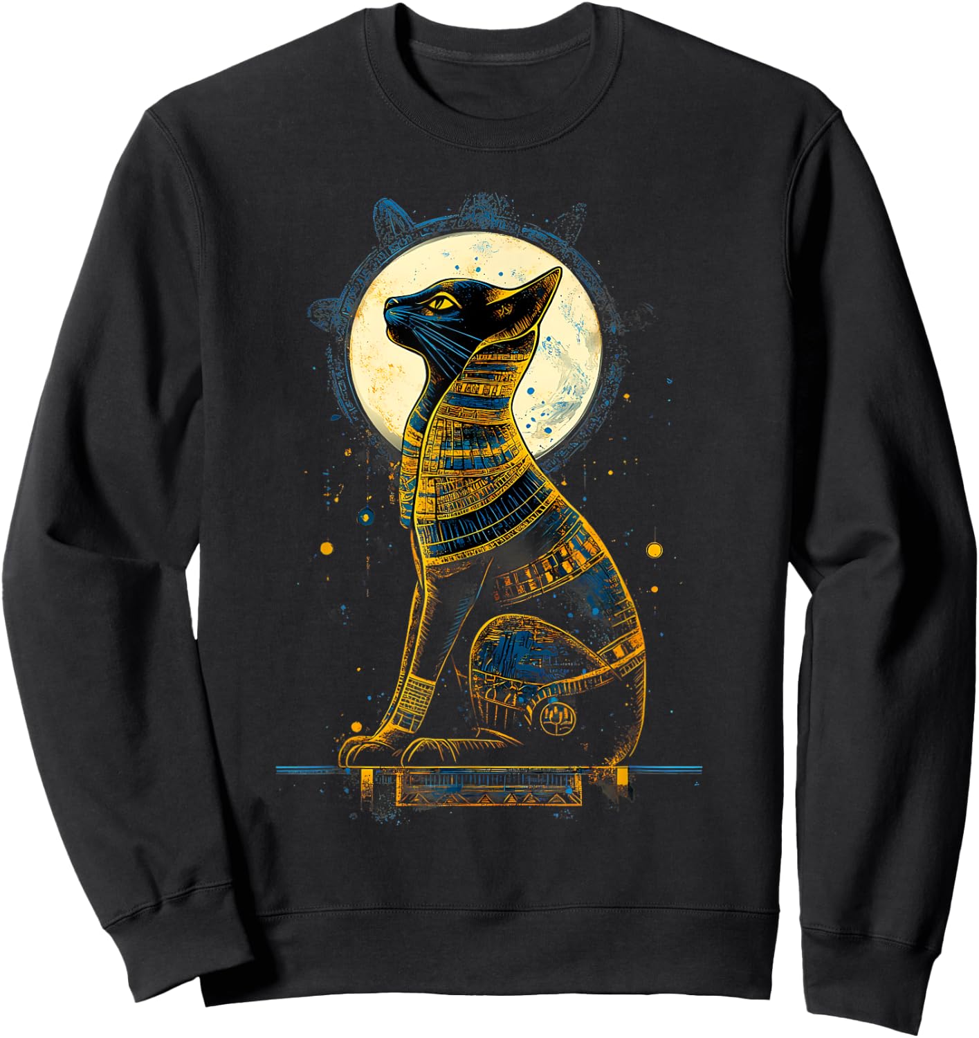 Ancient Egypt Cat Egyptology Tutankhamun Bastet Egyptian God Sweatshirt - Sweatshirt | Black