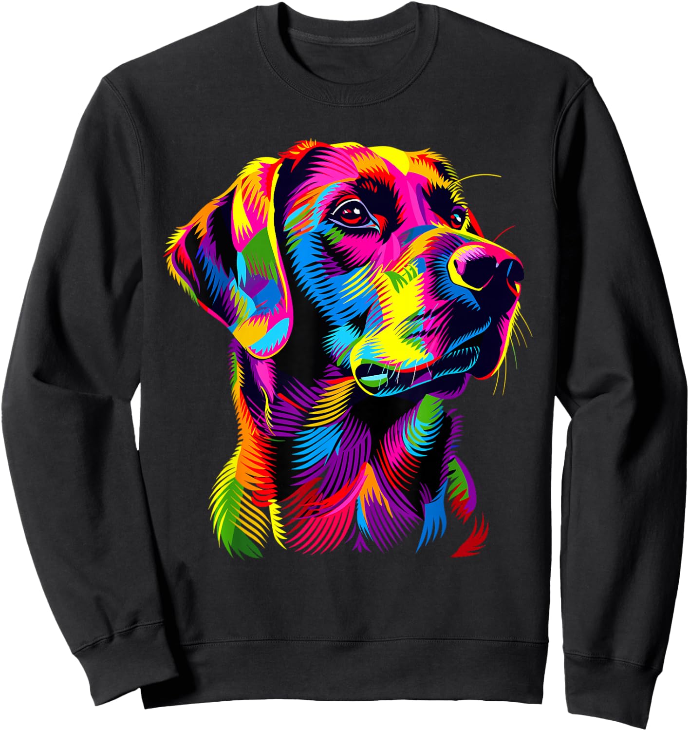 Labrador Retriever Bunte Farben Pop Art Hund Labradore Sweatshirt - Sweatshirt | Black