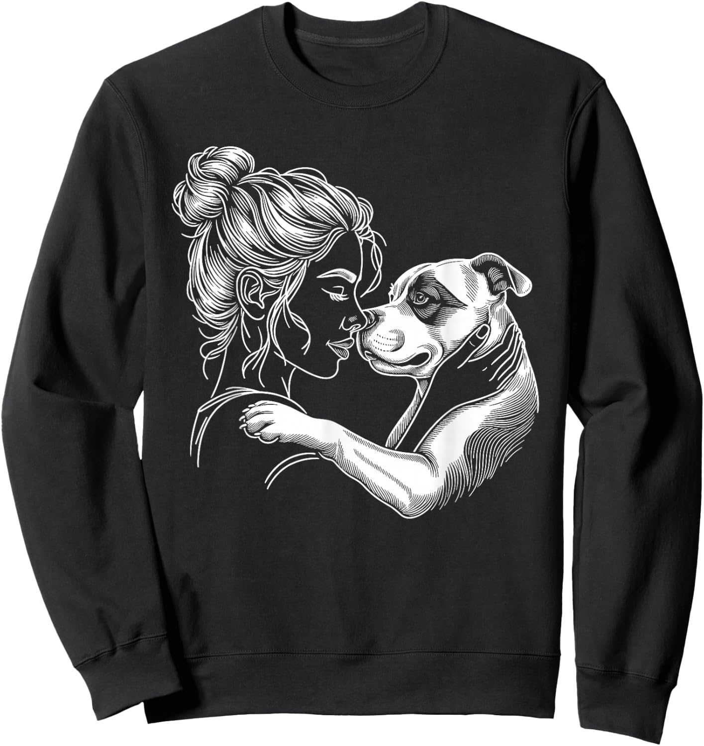 Staffordshire Bull Terrier Dog Mom Women Mother's Day Sweatshirt - Sweatshirt | Black