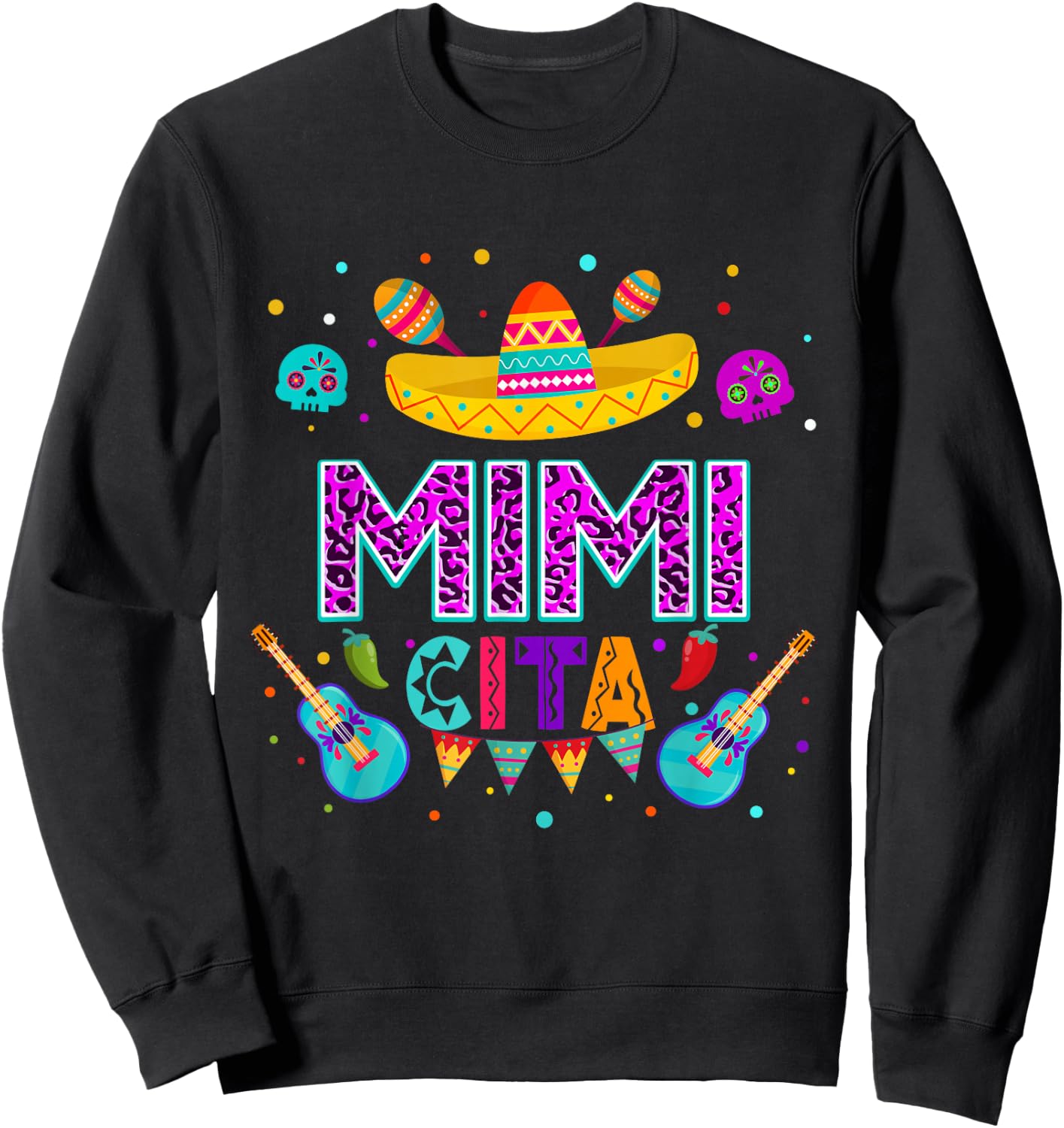 Funny Cinco De Mayo Mimicita Festival Leopard Lover Sweatshirt - Sweatshirt | Black