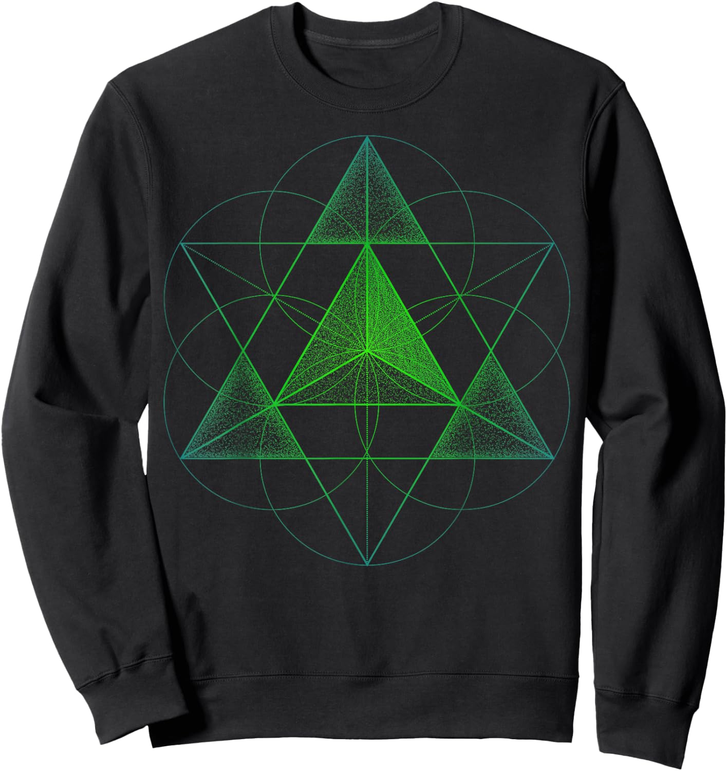 Sacred Geometry Star Tetrahedron Merkaba Sweatshirt - Sweatshirt | Black