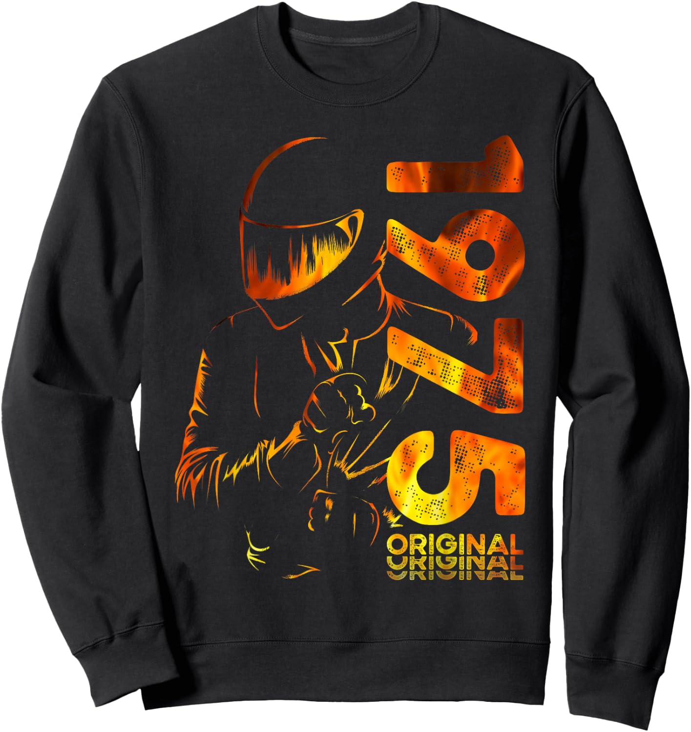 50th Birthday Man Motorcycle Biker Biker 1975 , Black, S Sweatshirt - Sweatshirt | Black