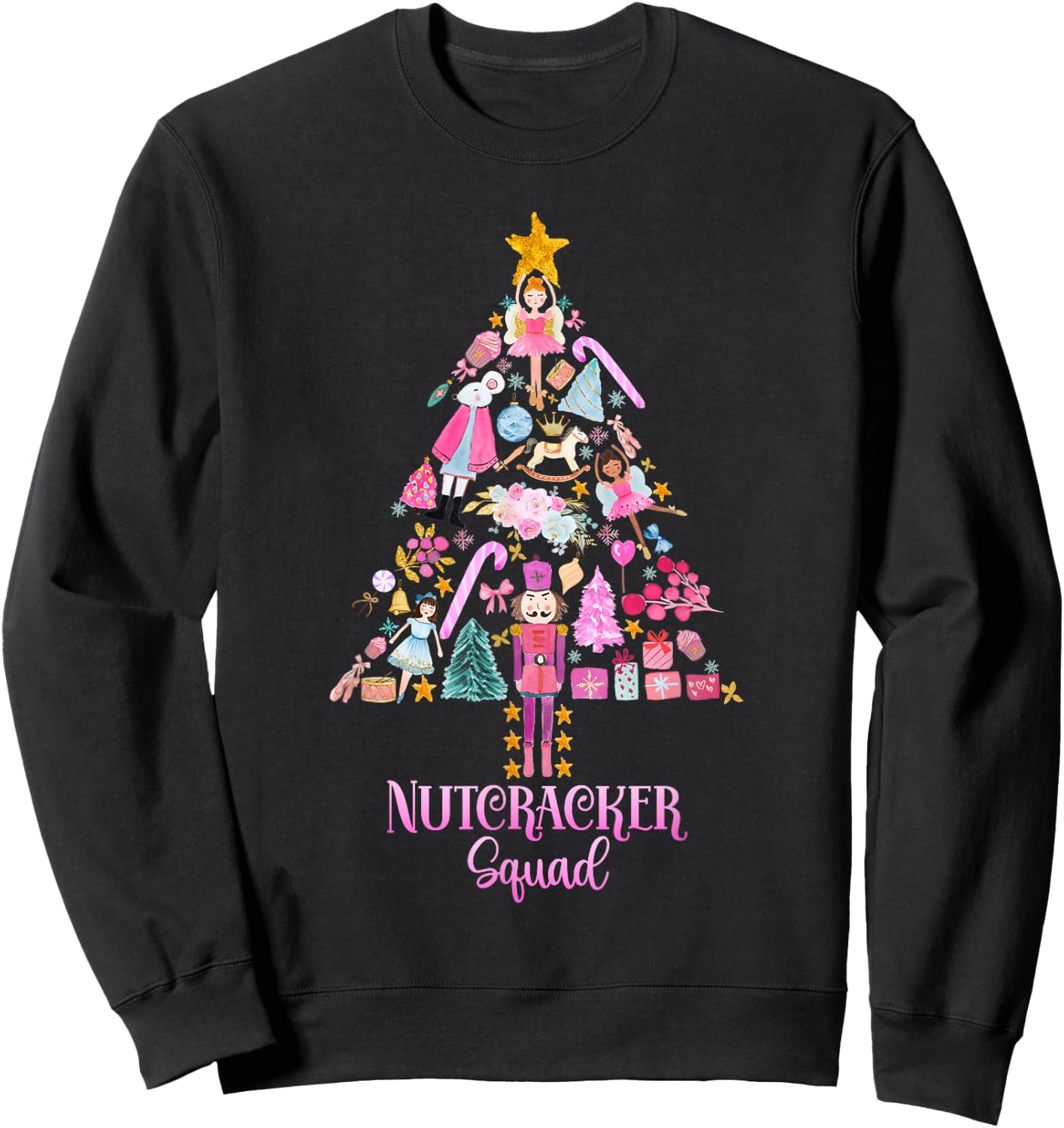Christmas Nutcracker Squad Ballet Dance Women Kids Girls Sweatshirt - Sweatshirt | Black