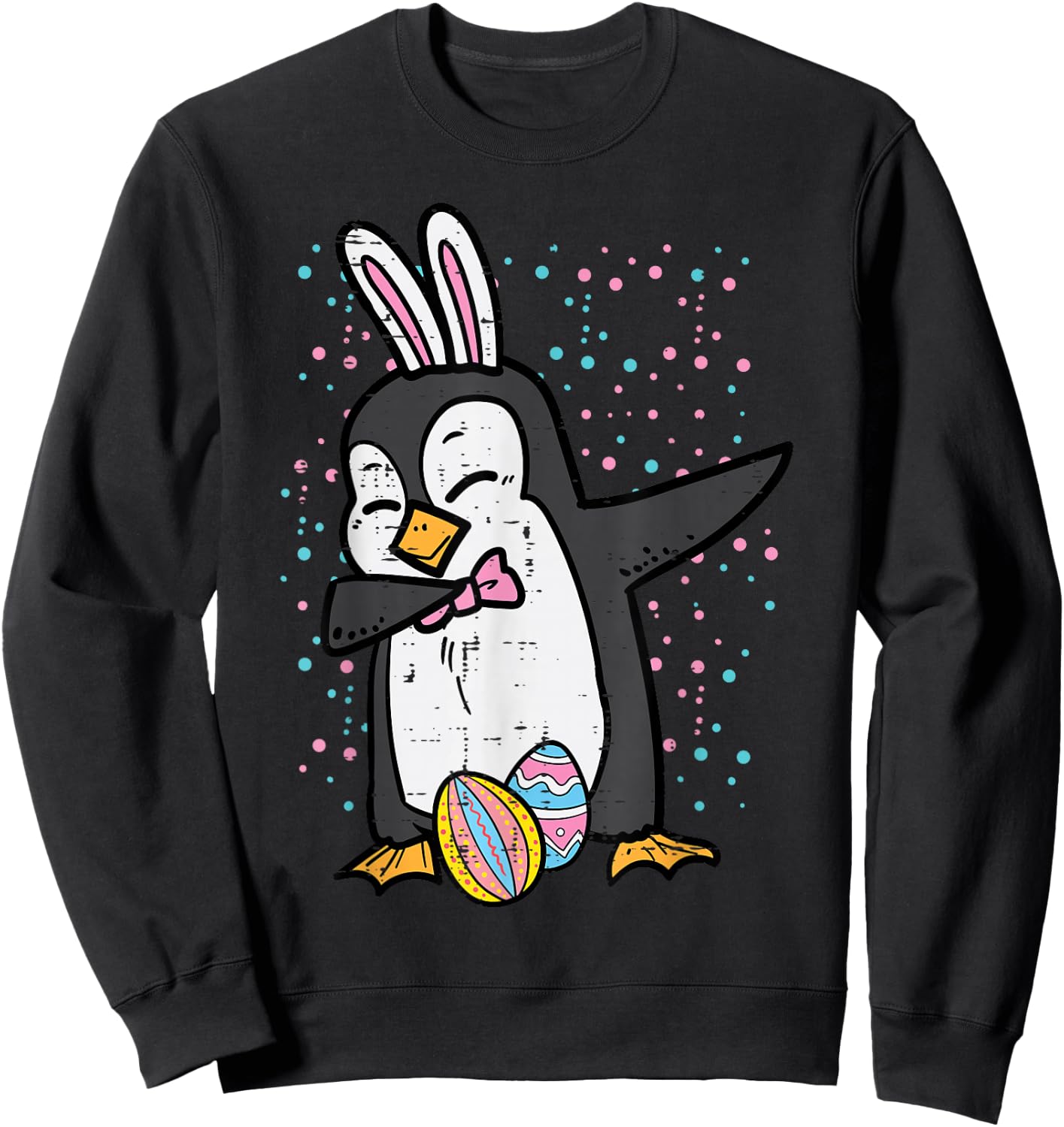 Easter Bunny Penguin Dab Funny Dance Girls Boys Kids Toddler Sweatshirt - Sweatshirt | Black