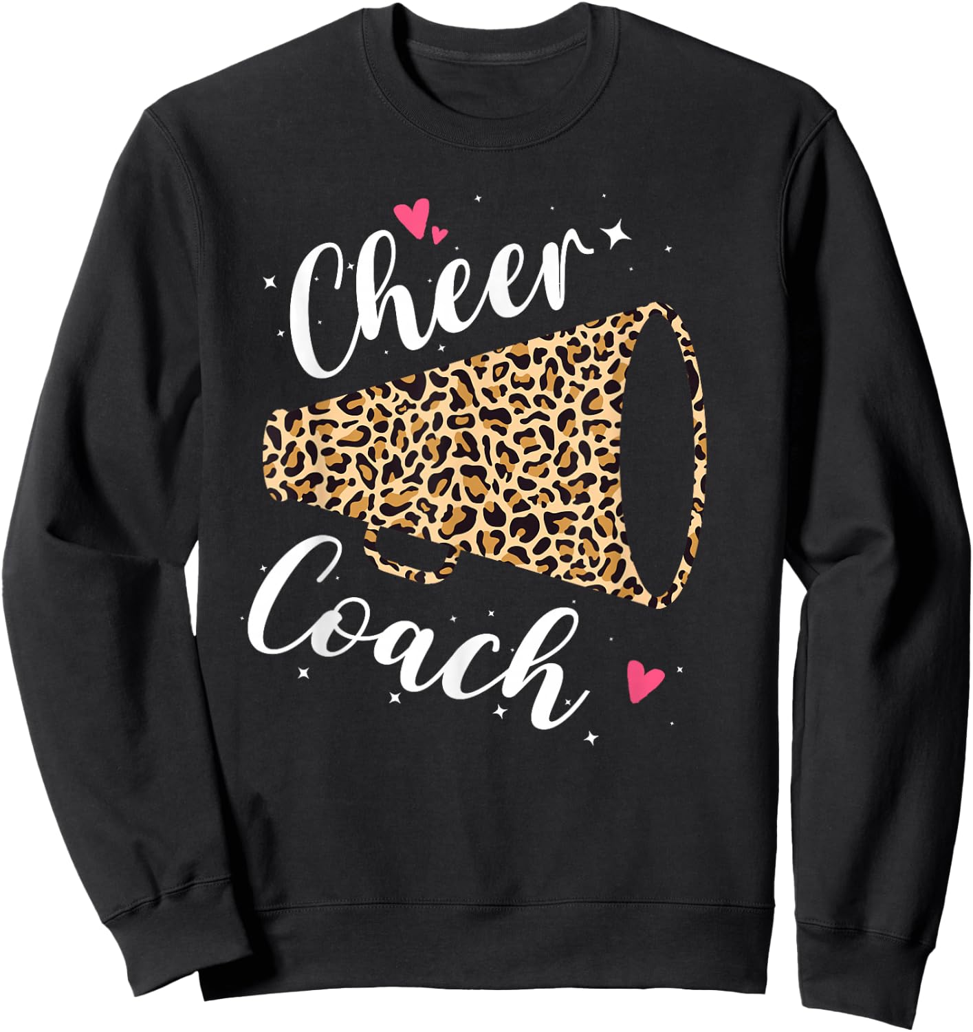 Leopard Cheer Coach Cheerleading Cheerleader Appreciation Sweatshirt - Sweatshirt | Black