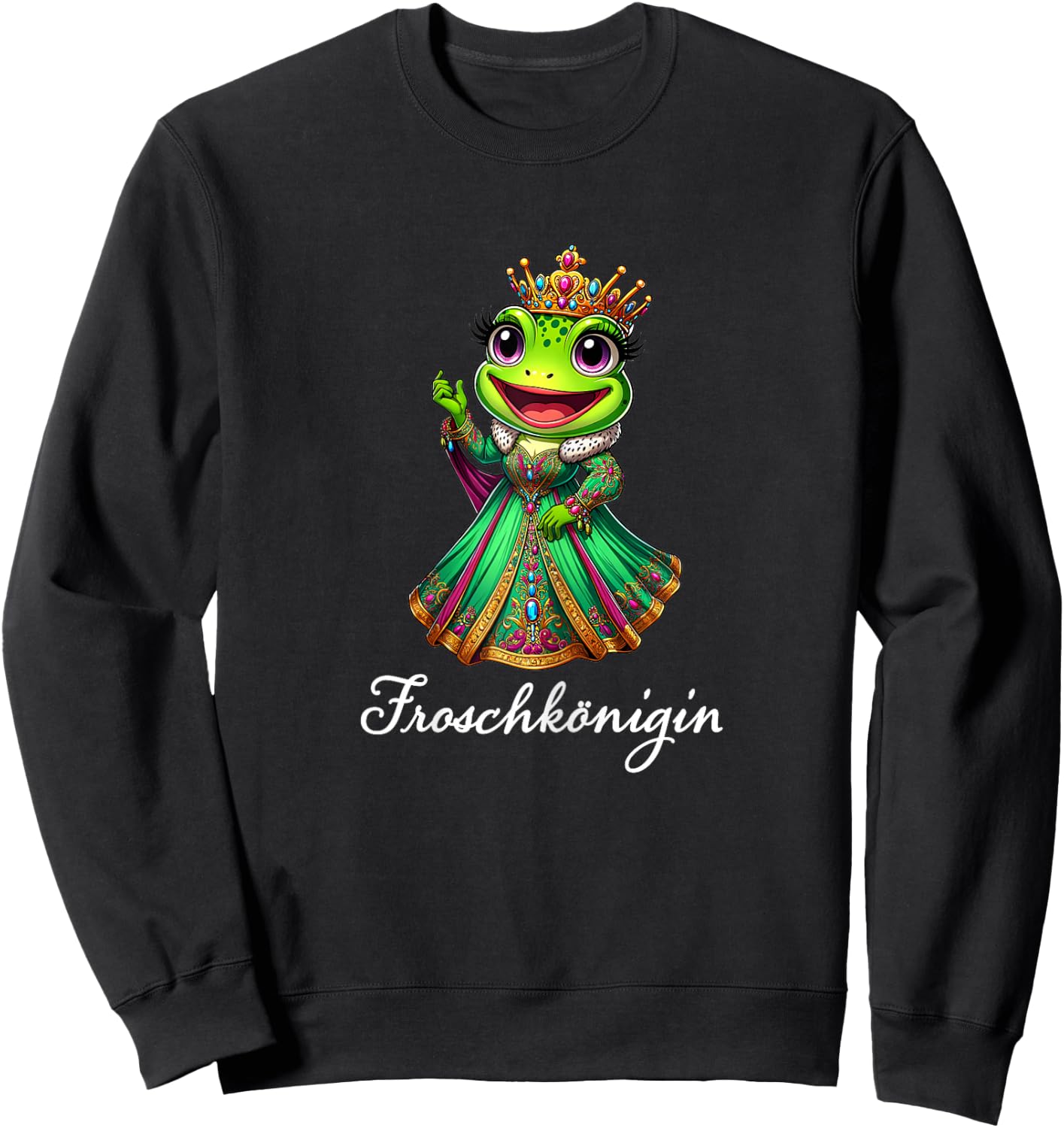 Frog Queen Carnival Girls' Princess Frog Queen , black Sweatshirt - Sweatshirt | Black