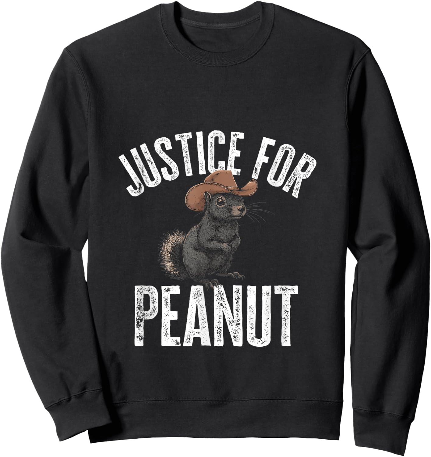 Justice For Peanut The Squirrel - Peanut Squirrel Sweatshirt - Sweatshirt | Black