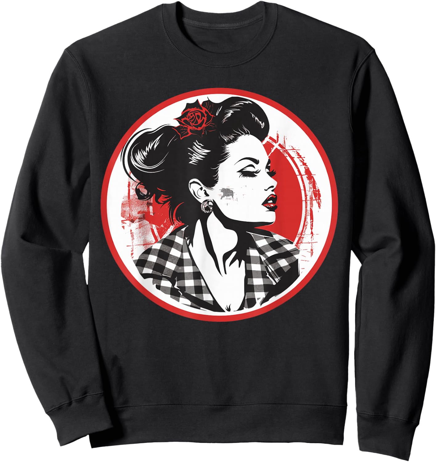 Rockabilly Girl Outfit for Rock n Roll Music 50s 60s , black Sweatshirt - Sweatshirt | Black