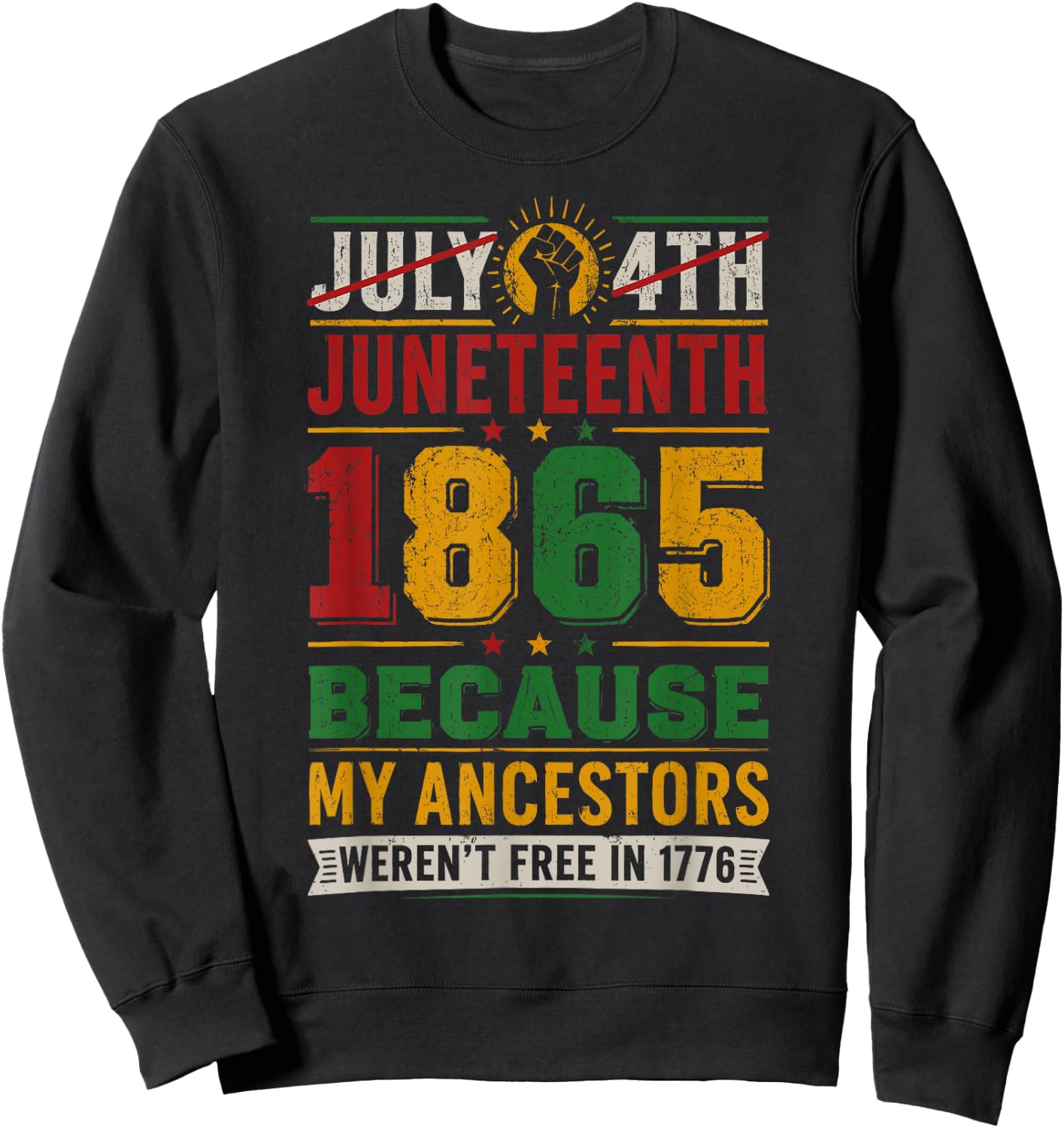 Juneteenth Shirts Men June 19 1865 Freedom Day African Pride Sweatshirt - Sweatshirt | Black