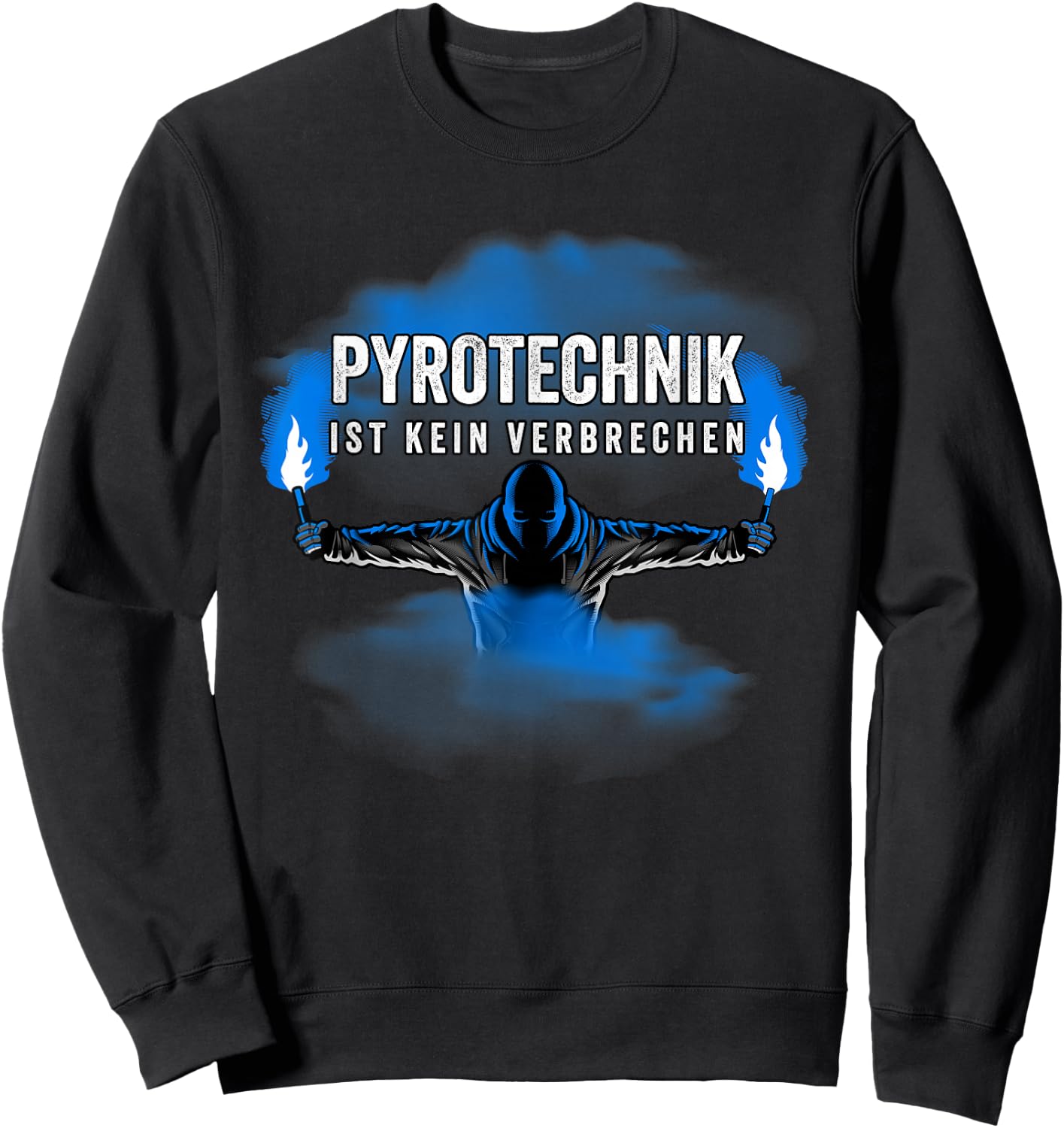 with "PYROTECHNIK IST KEIN KRIM" - PYRO - BENGALO - BLUE Sweatshirt - Sweatshirt | Black