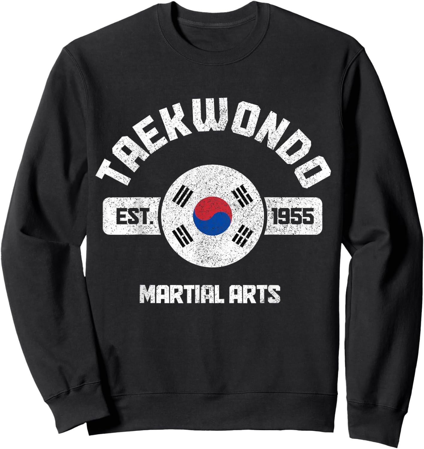 Taekwondo South Korean Flag Martial Arts Fighter Sweatshirt - Sweatshirt | Black