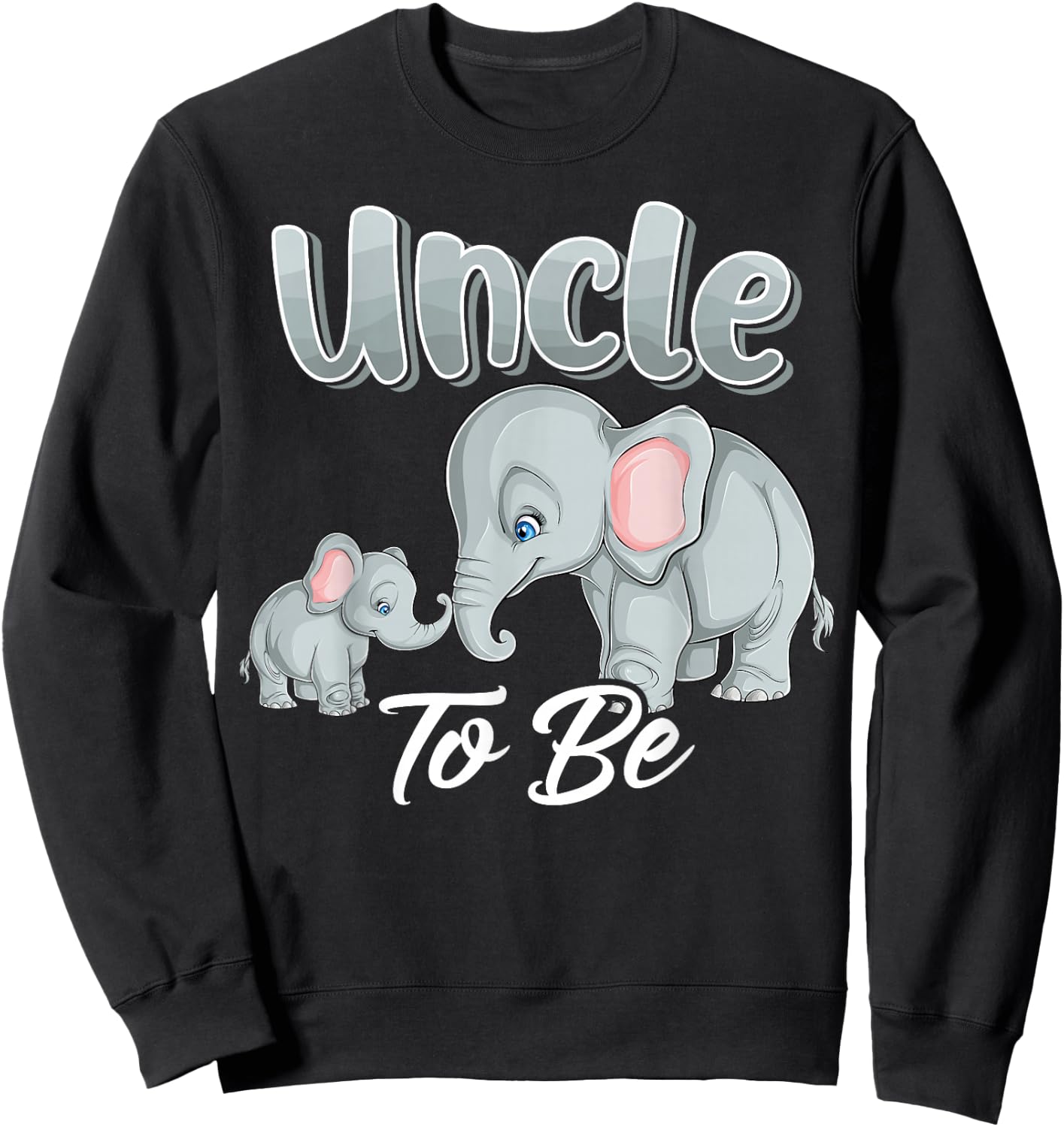 Soon Uncle To Be Elephants For Baby Shower Gender Reveal Men Sweatshirt - Sweatshirt | Black