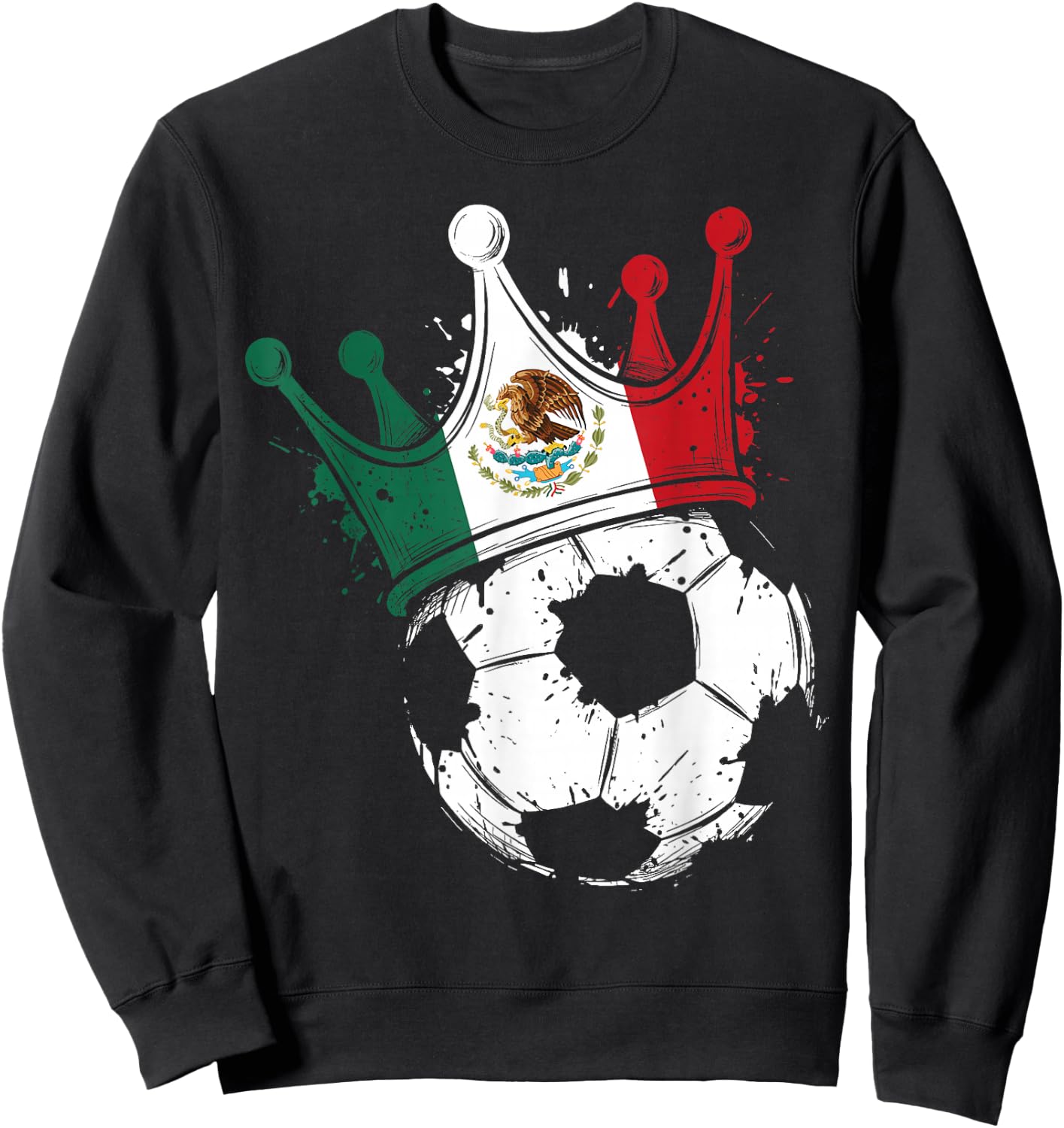 Mexican Flag Novelty Mexico Sweatshirt - Sweatshirt | Black