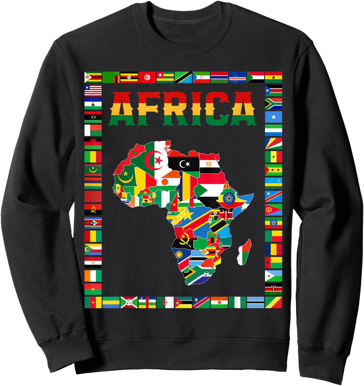 African flags, African flags, map of Africa. , Black, S Sweatshirt - Sweatshirt | Black