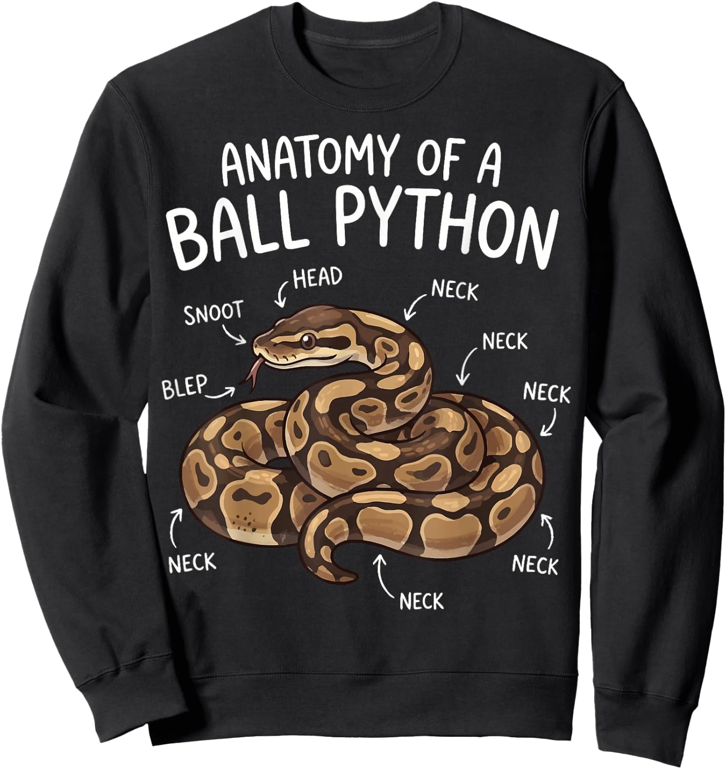 Anatomy of A Ball Python Sweatshirt - Sweatshirt | Black