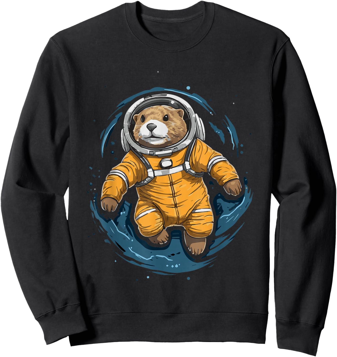 Otter Astronaut Sea otter Sweatshirt - Sweatshirt | Black