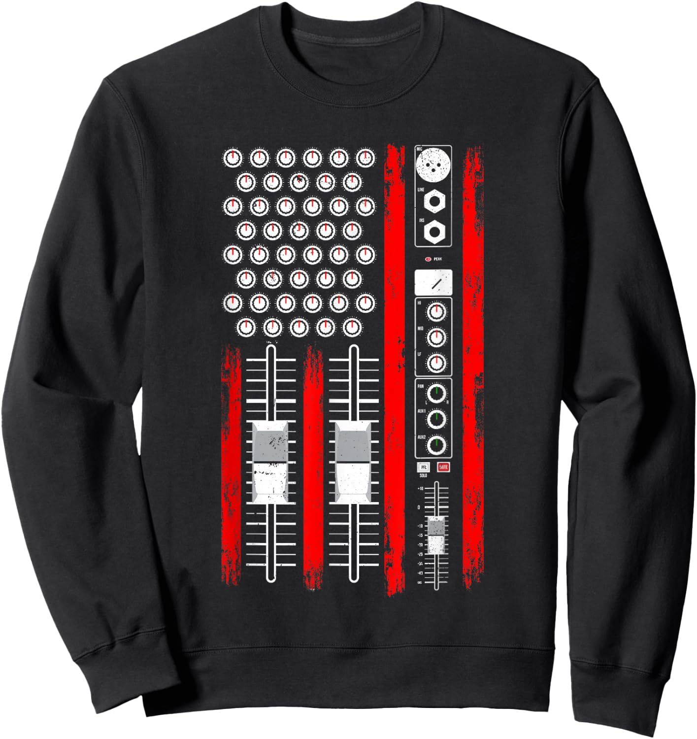 Cool Music Producer American Flag Patriotic DJ Sweatshirt - Sweatshirt | Black
