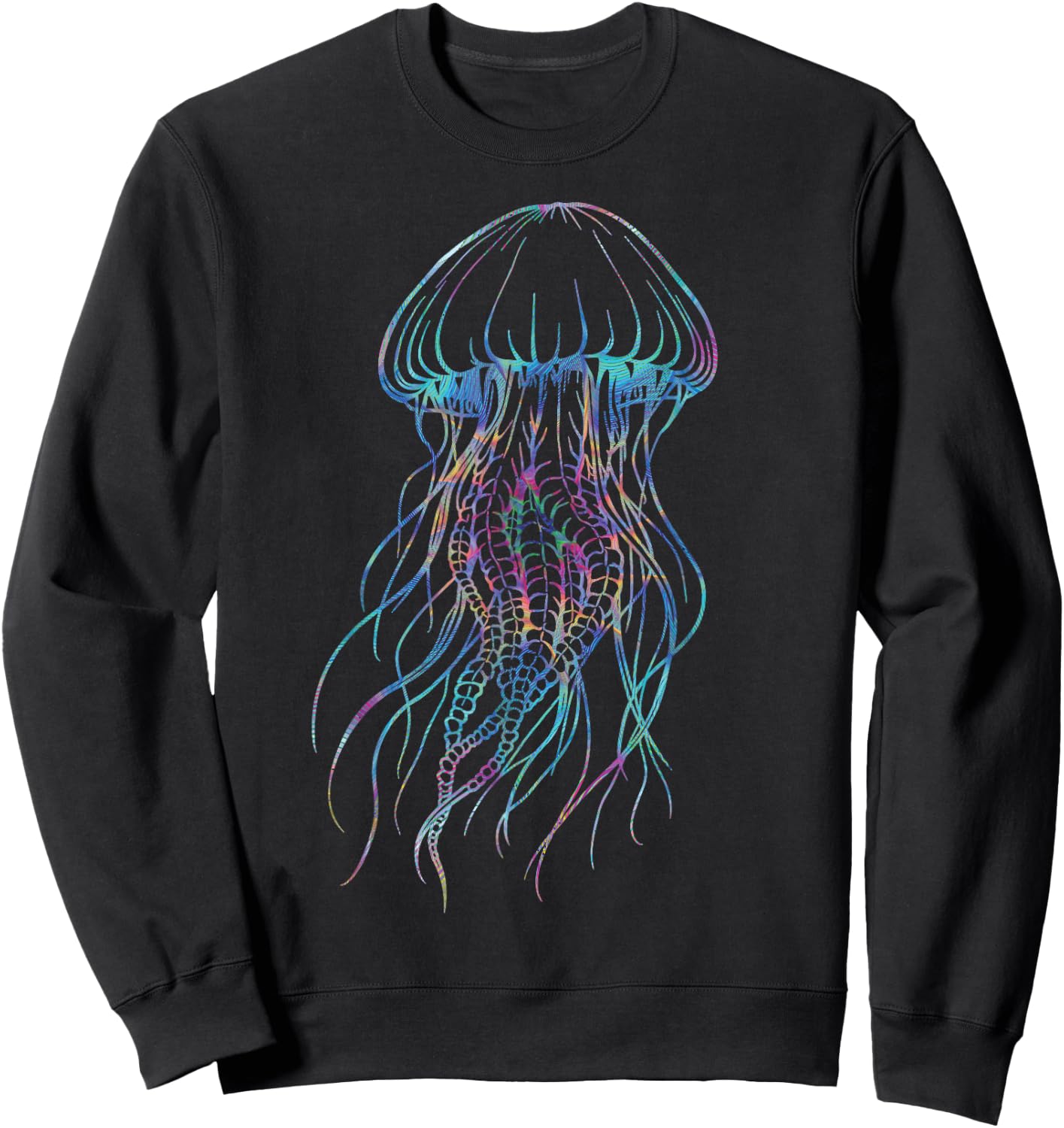 Psychedelic Jellyfish, Colourful Sea Creatures, Ocean Lovers , black Sweatshirt - Sweatshirt | Black