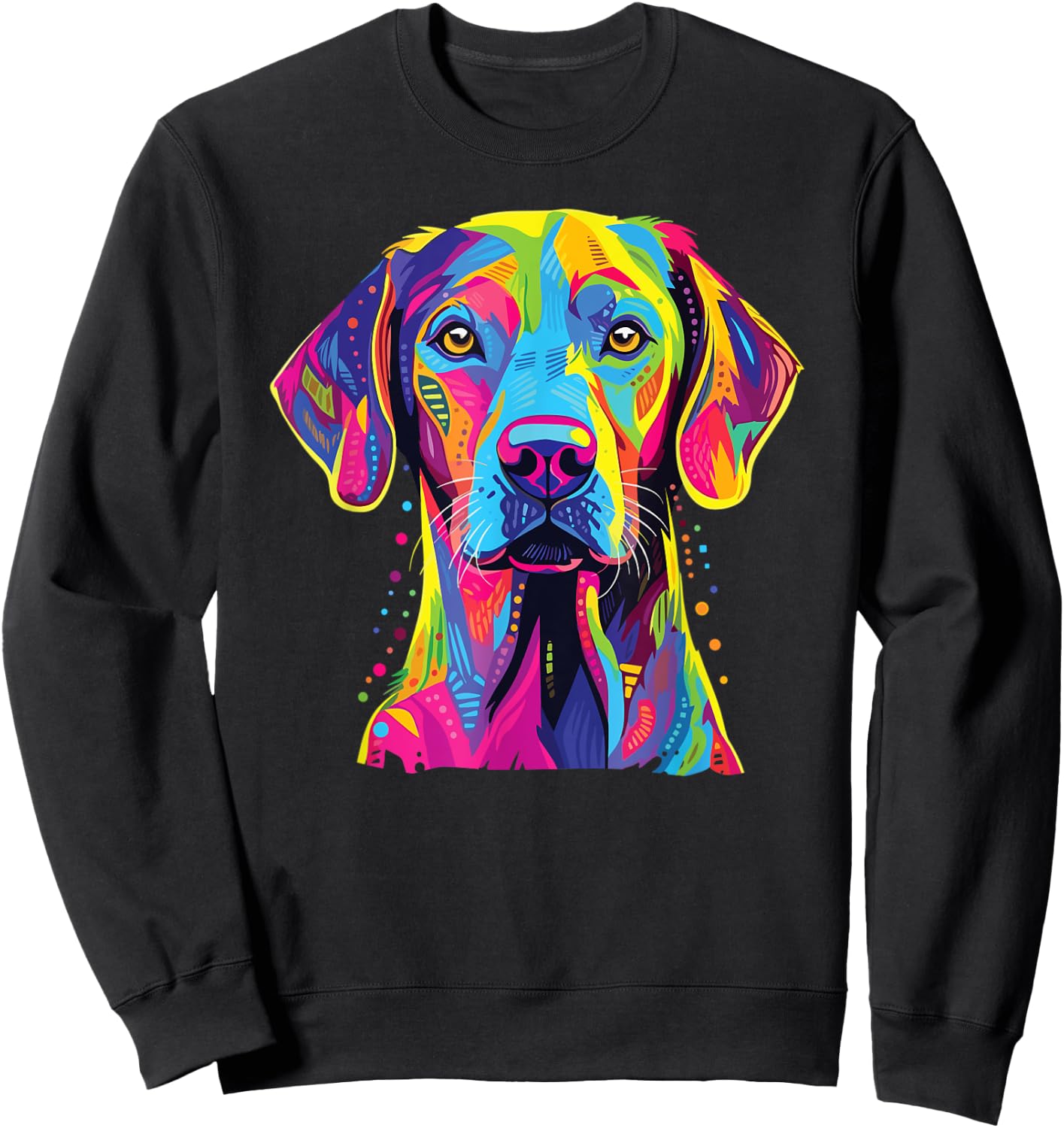 Watercolor Colorful Blue Lacy Dog Sweatshirt - Sweatshirt | Black