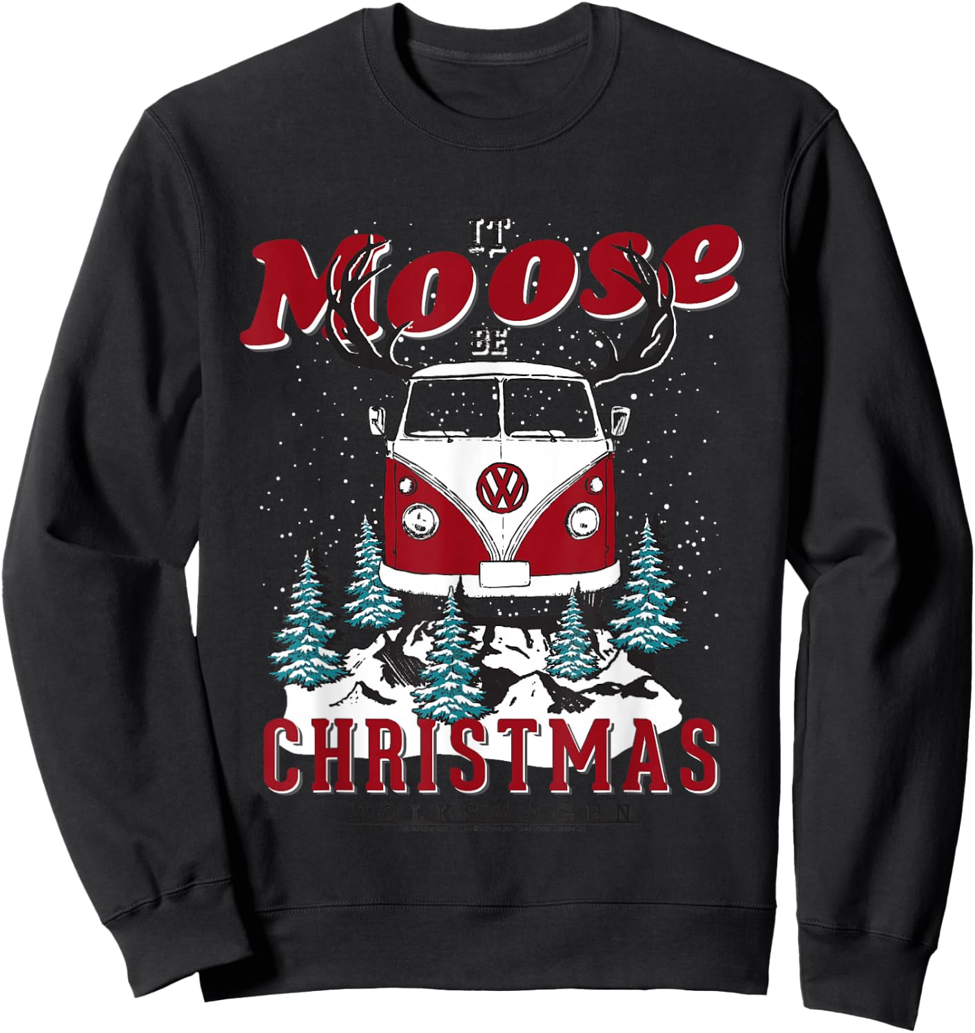 Volkswagen It Moose Be Christmas Sweatshirt - Sweatshirt | Black