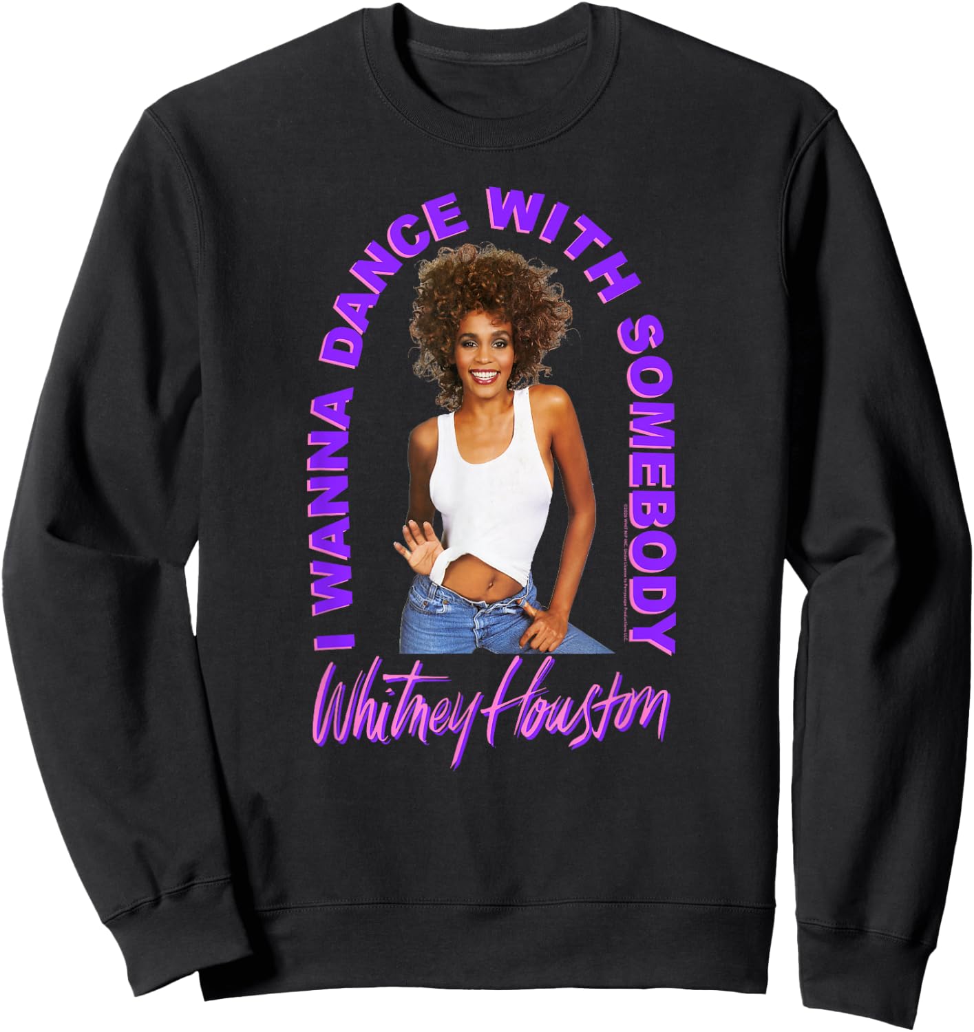 Whitney Houston I Wanna Dance with Somebody Photo Sweatshirt - Sweatshirt | Black