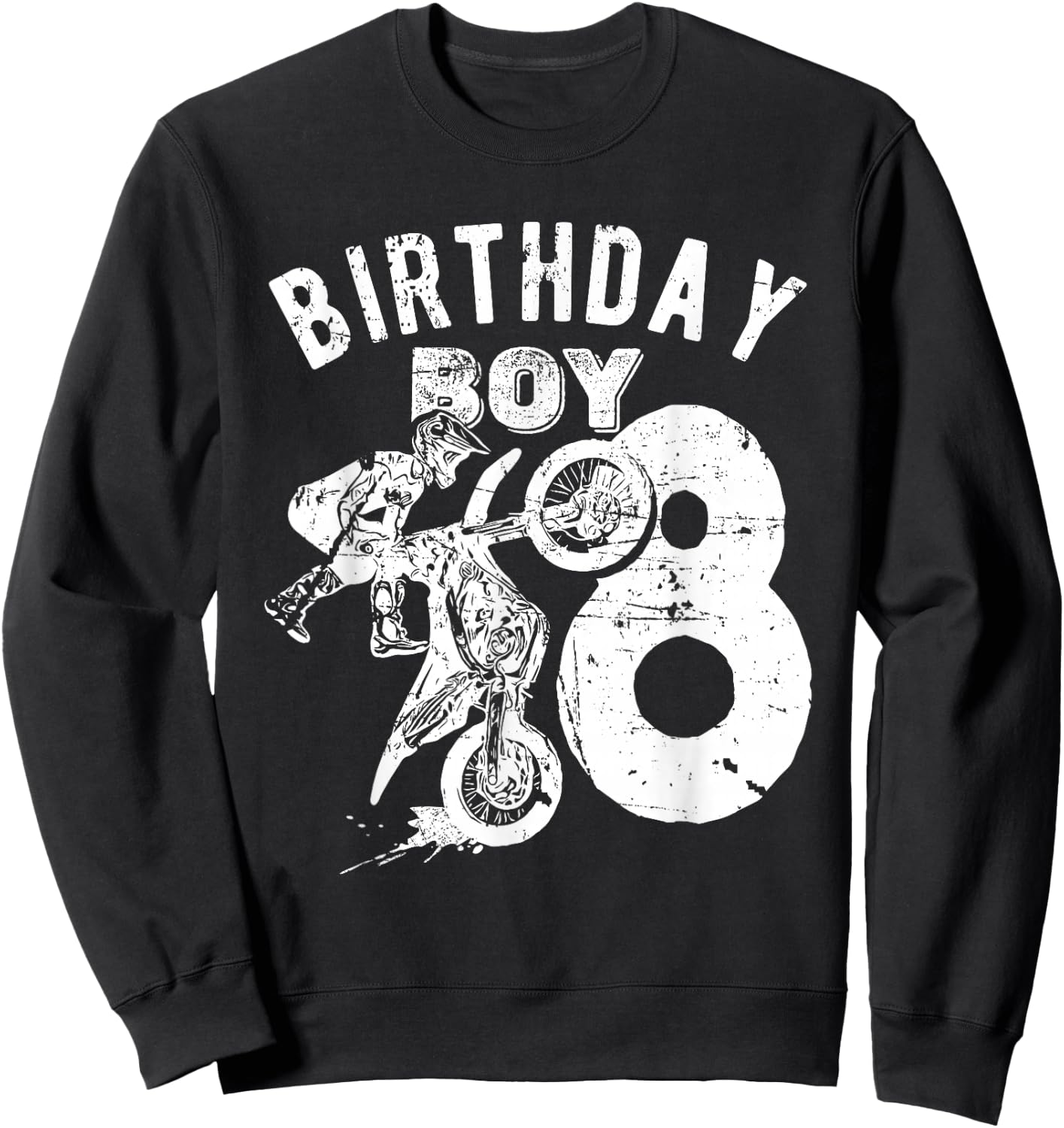 8 years old kid - Birthday boy - Dirt bike - Motorcycle Sweatshirt - Sweatshirt | Black