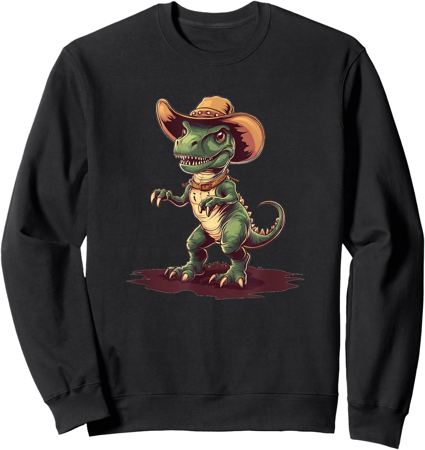 Nice Dinosaur Cowboy for Jurassic Ranch Lovers Sweatshirt - Sweatshirt | Black
