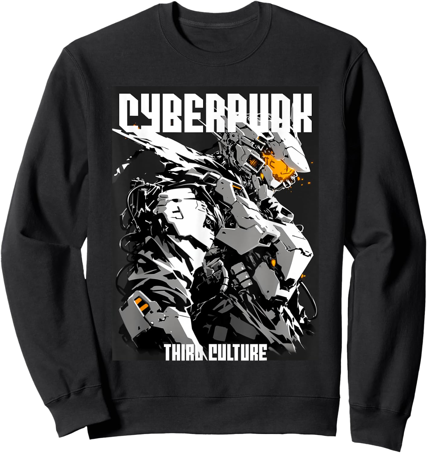 Cyberpunk Mecha Soldier Android Sweatshirt - Sweatshirt | Black