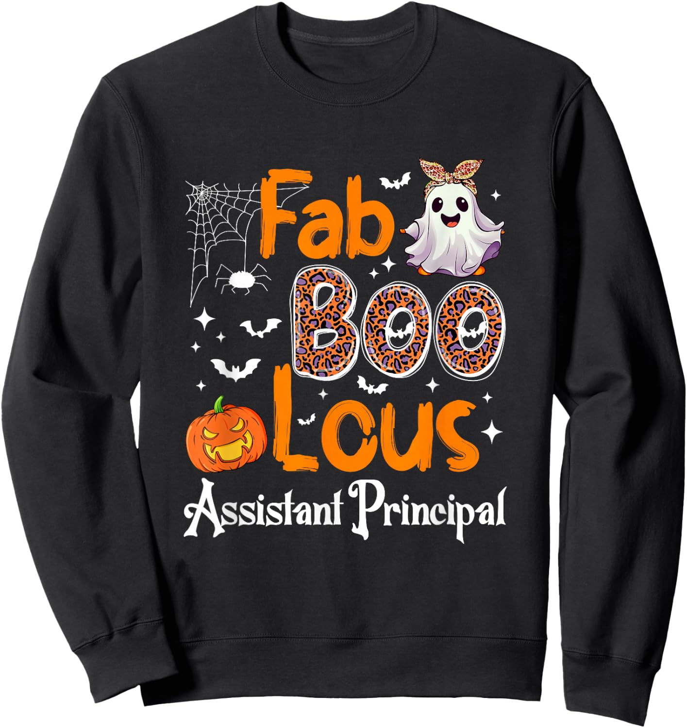 Fab Boo Lous Assistant Principal Pumpkin Halloween Sweatshirt - Sweatshirt | Black