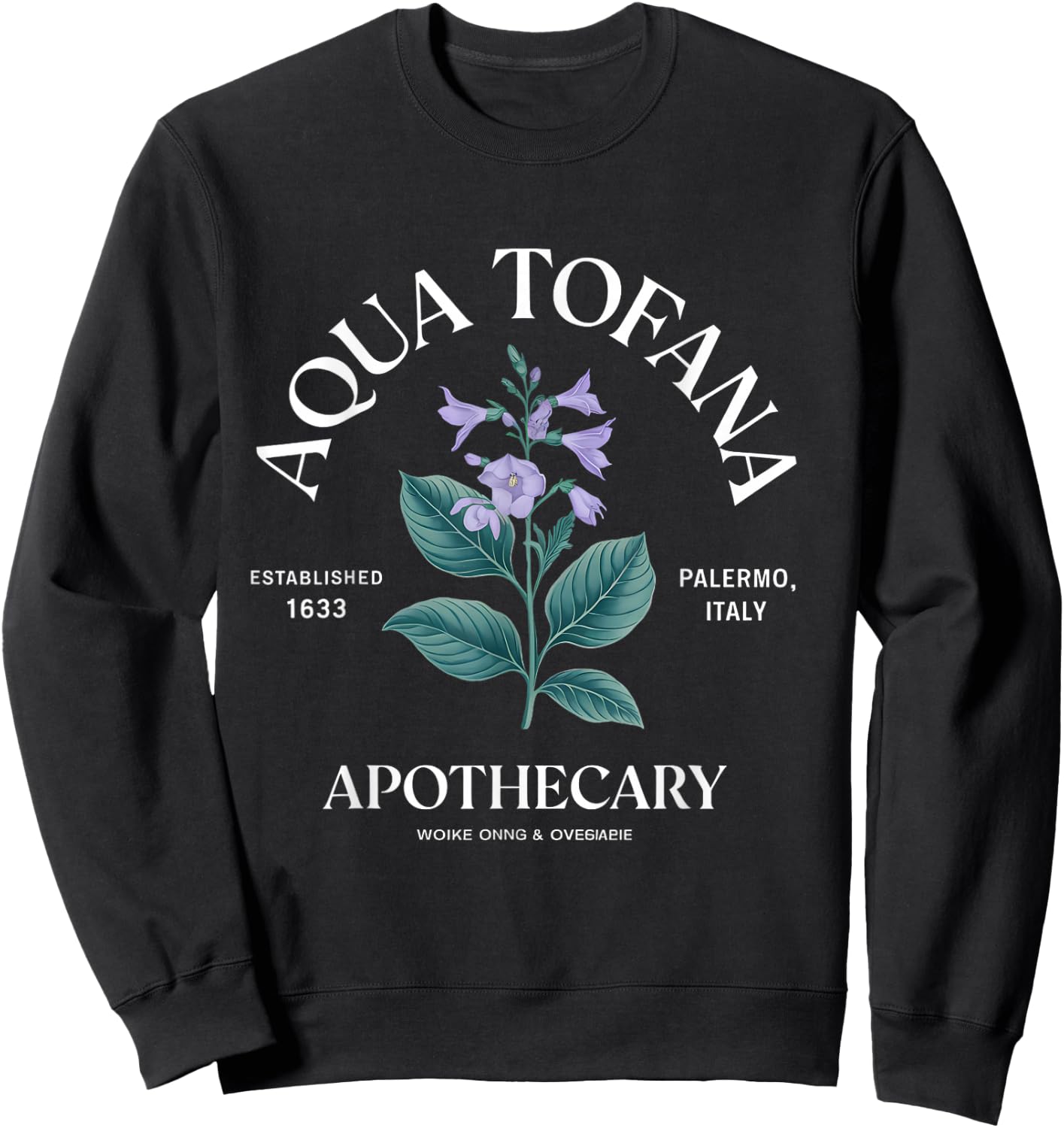 Feminist Aqua Tofana Apothecary Vintage Mystery Sweatshirt - Sweatshirt | Black