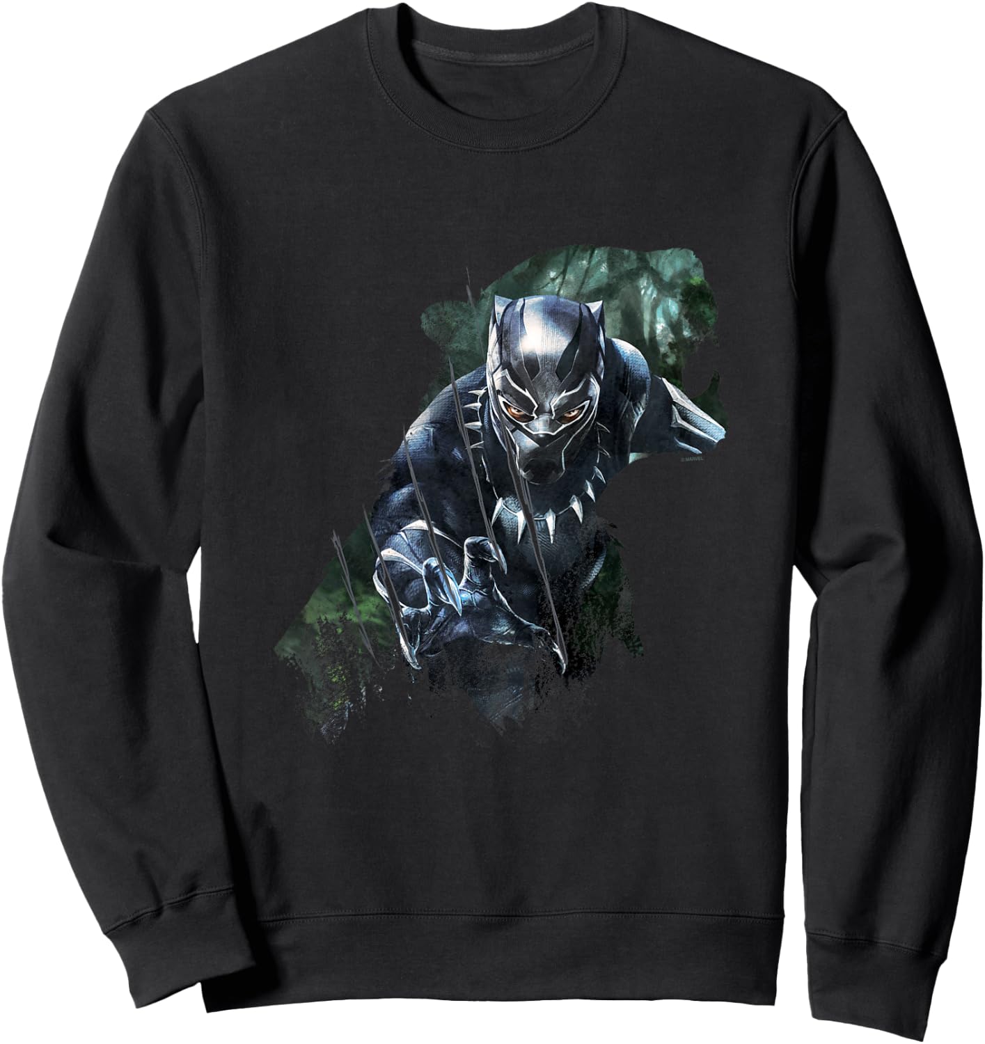Kids Black Panther Wild Sillhouette , Black, 2 Sweatshirt - Sweatshirt | Black