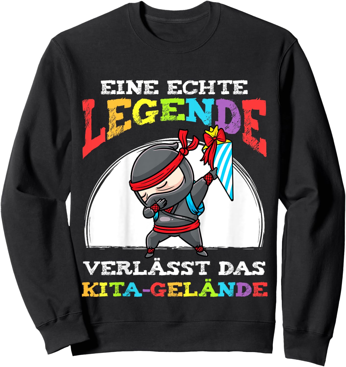 Einschulung Schulkind 2022 Schultüte Ninja Schulanfang Sweatshirt - Sweatshirt | Black