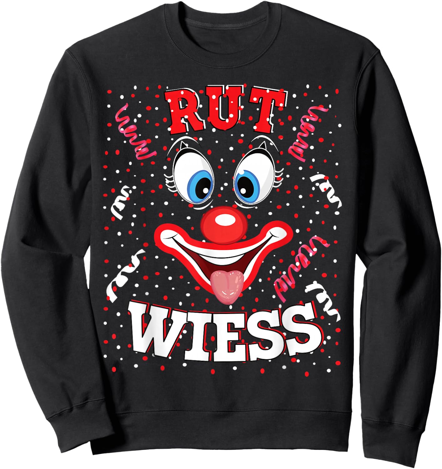 Köln Rut und Wiess Red White Carnival Kölsch Clown , black Sweatshirt - Sweatshirt | Black