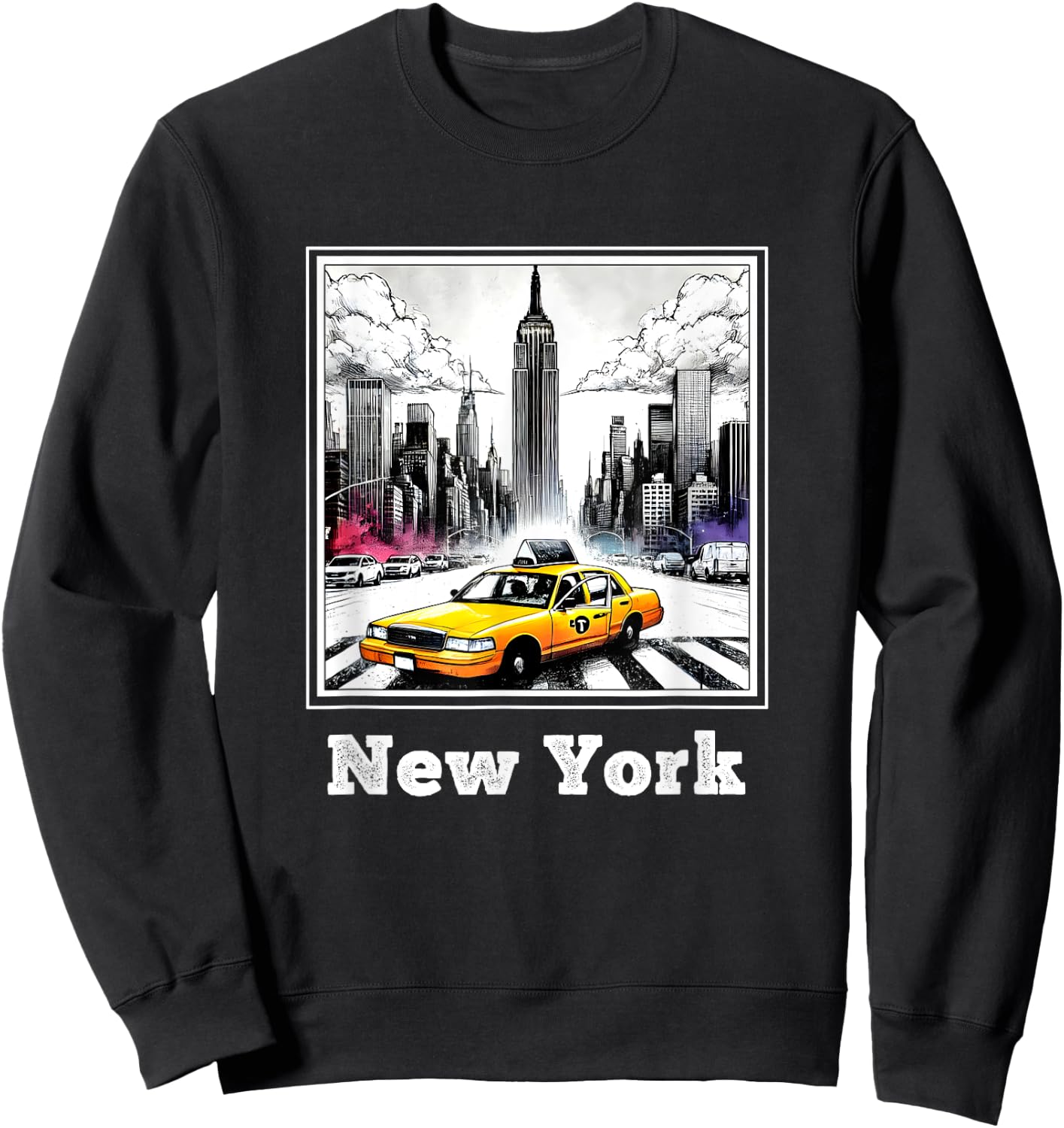 NYC New York Yellow Cab Taxi Gift Souvenir New York Taxi , Black, S Sweatshirt - Sweatshirt | Black