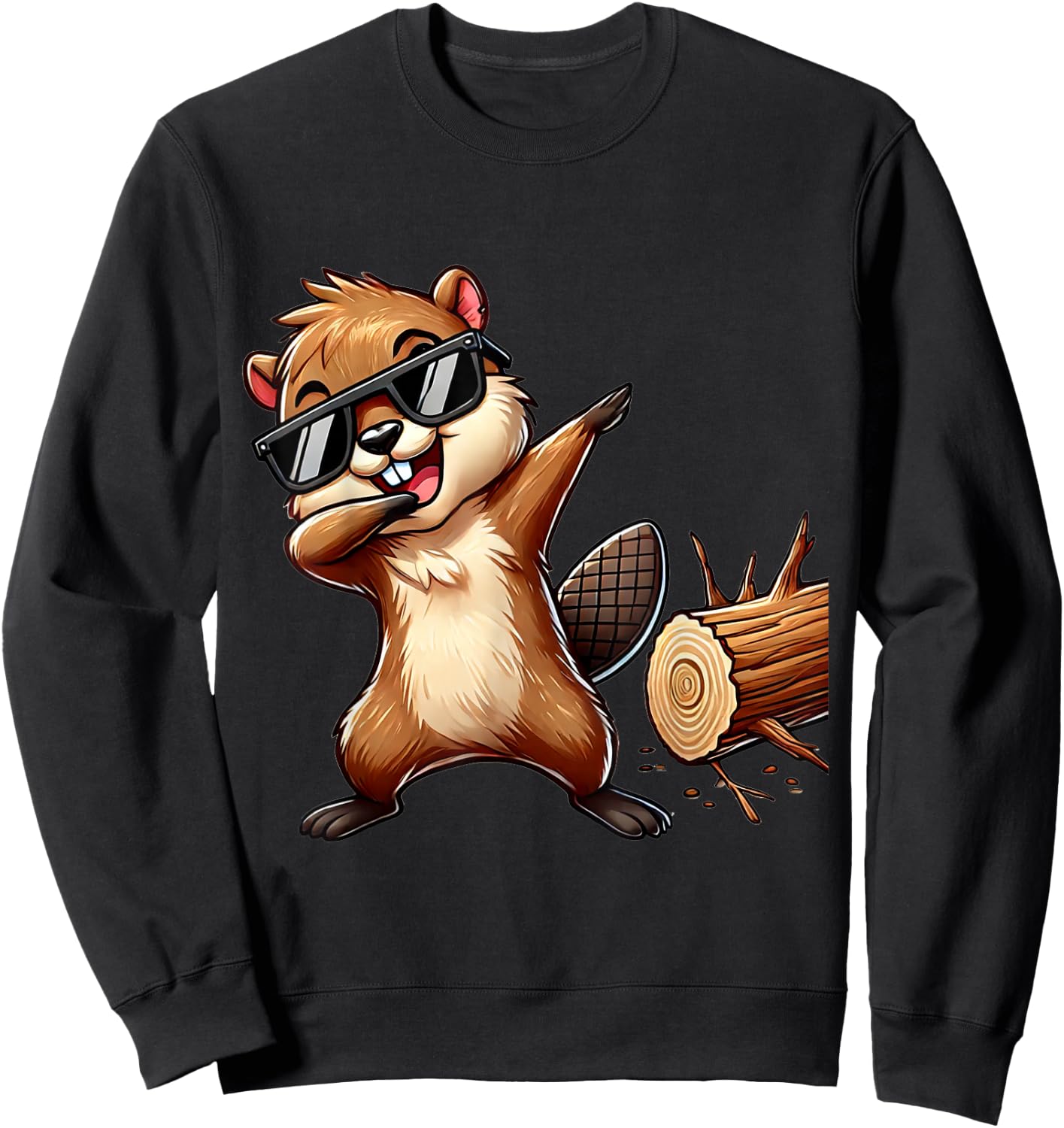 Dabbing Biber | Lustiger Biber Geschenk mit Bibermotiv Biber Sweatshirt - Sweatshirt | Black
